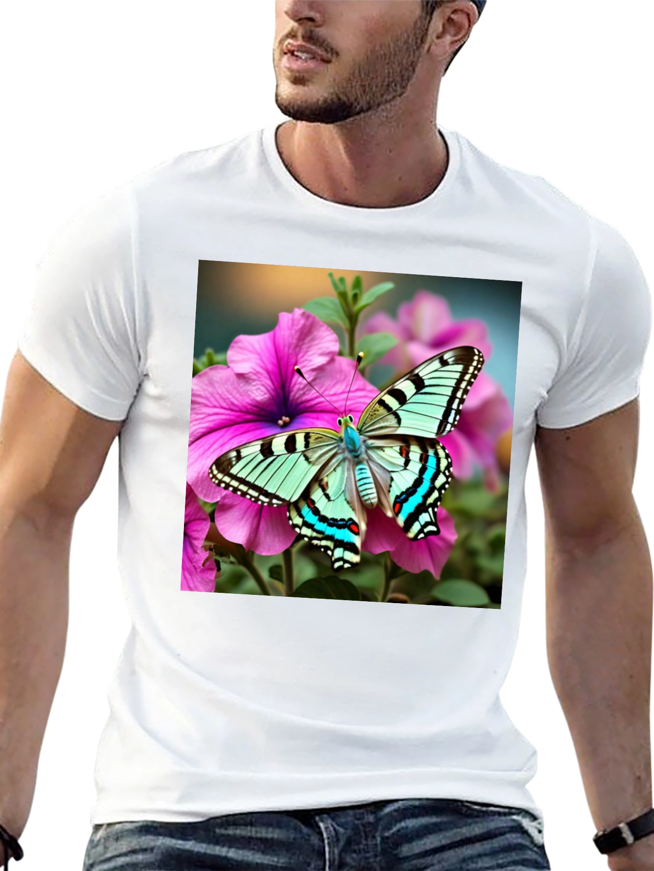 Butterfly on Flower Graphic Tee