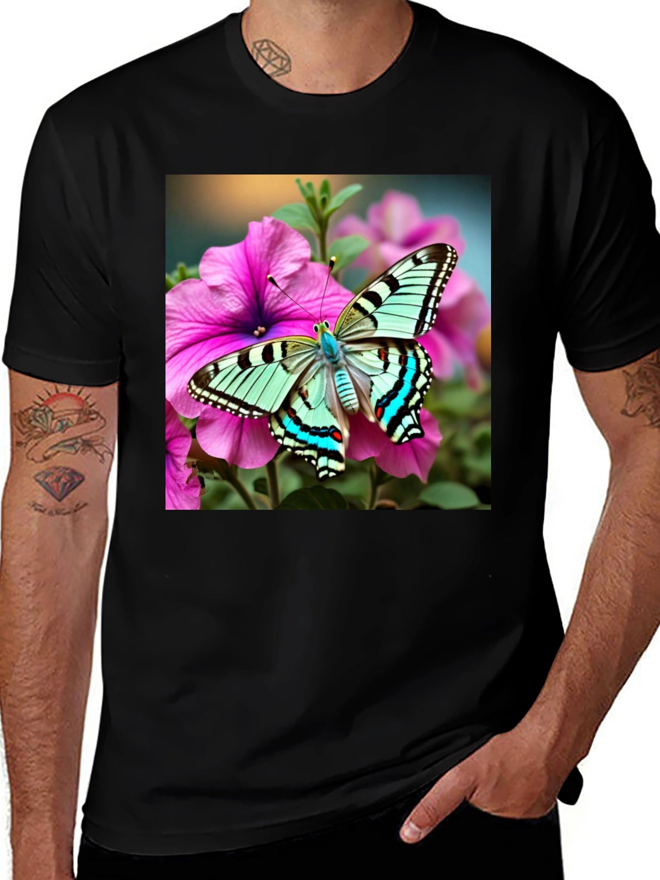 Butterfly on Flower Graphic Tee