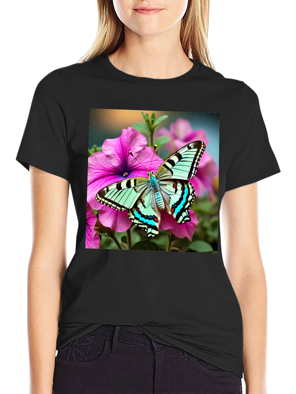 Butterfly on Flower Graphic Tee