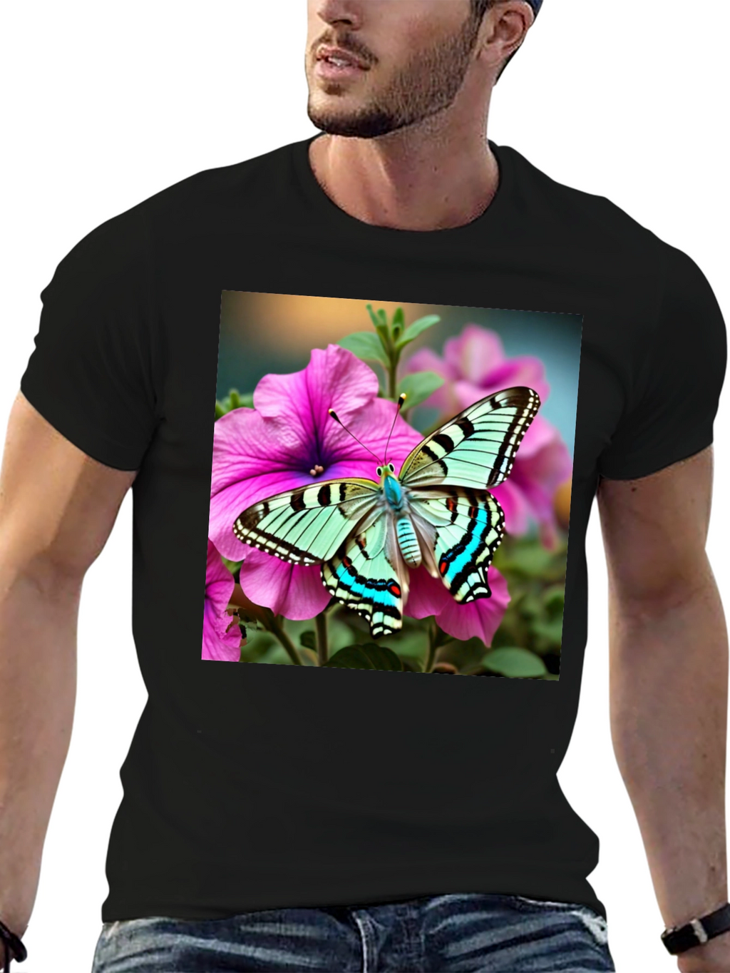 Butterfly on Flower Graphic Tee