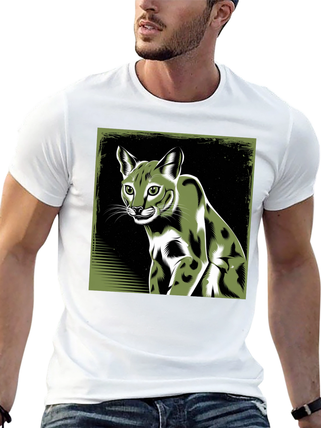 Cool Caracal Cat Graphic Tee