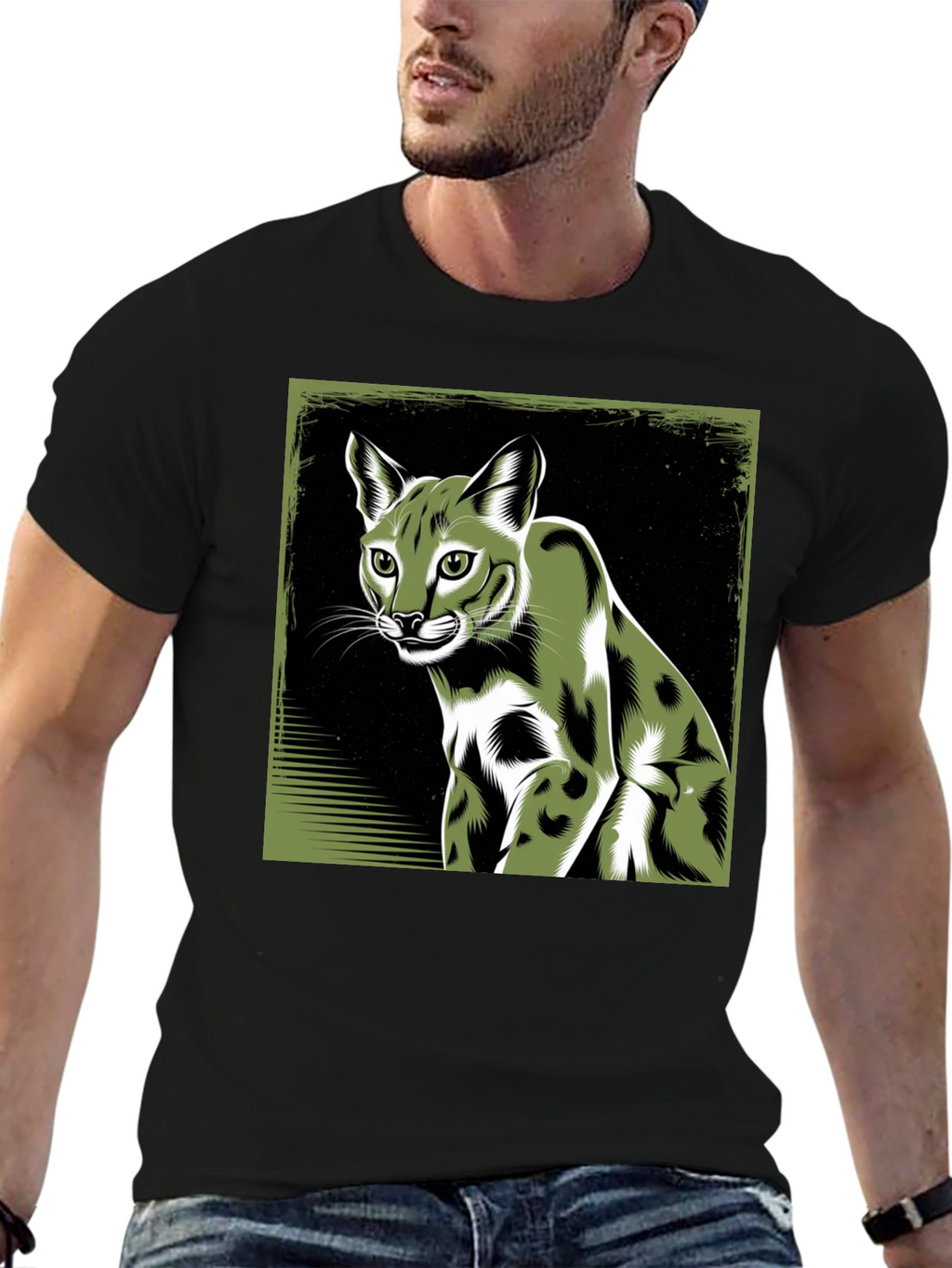 Cool Caracal Cat Graphic Tee