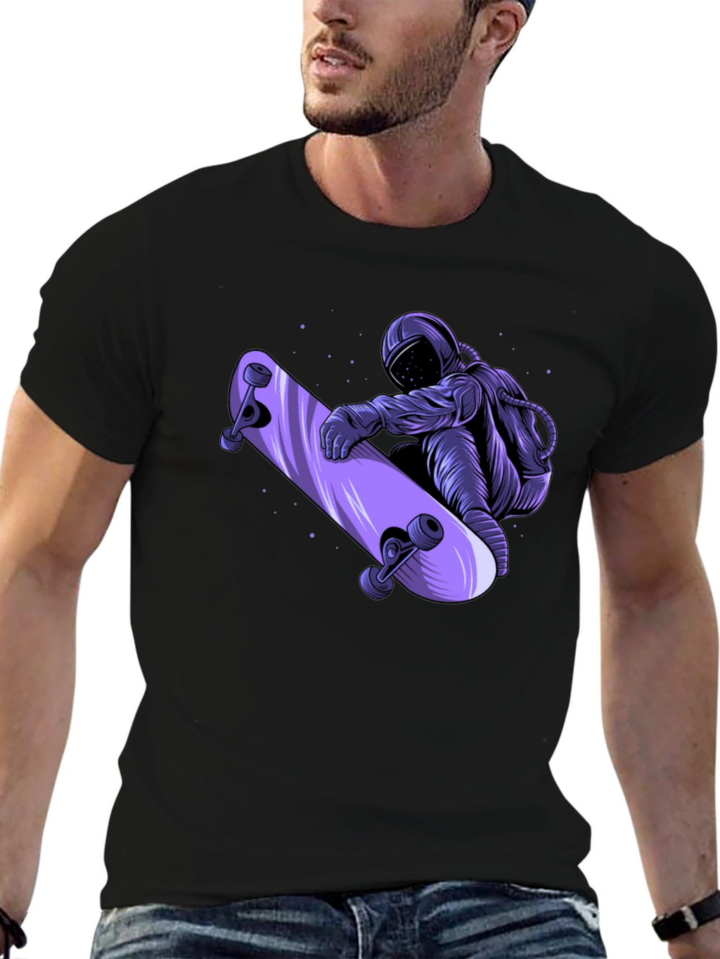 Astronaut Skateboarder Graphic T-Shirt
