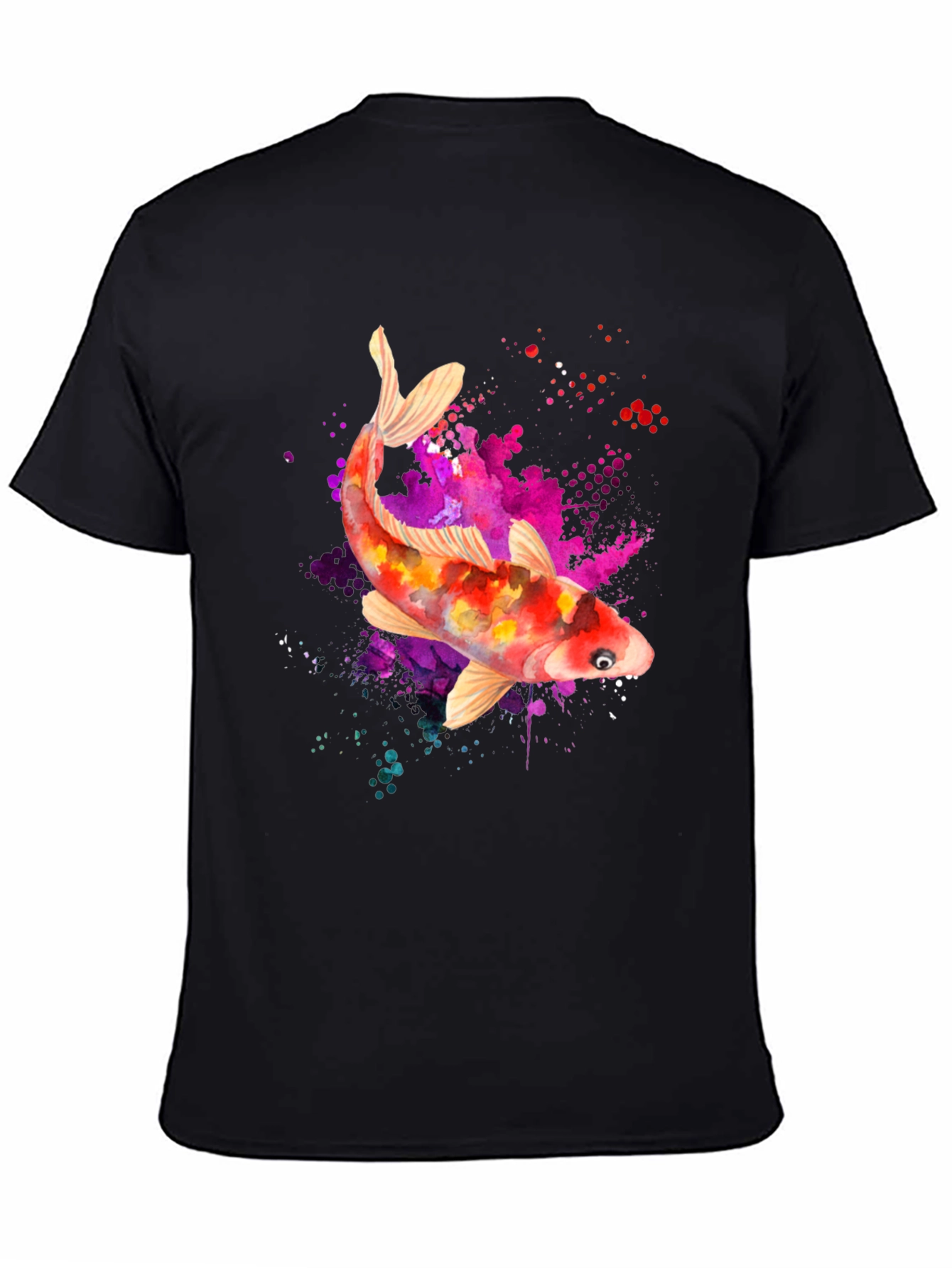 Koi Fish Graphic T-Shirt - Artistic Watercolor Design