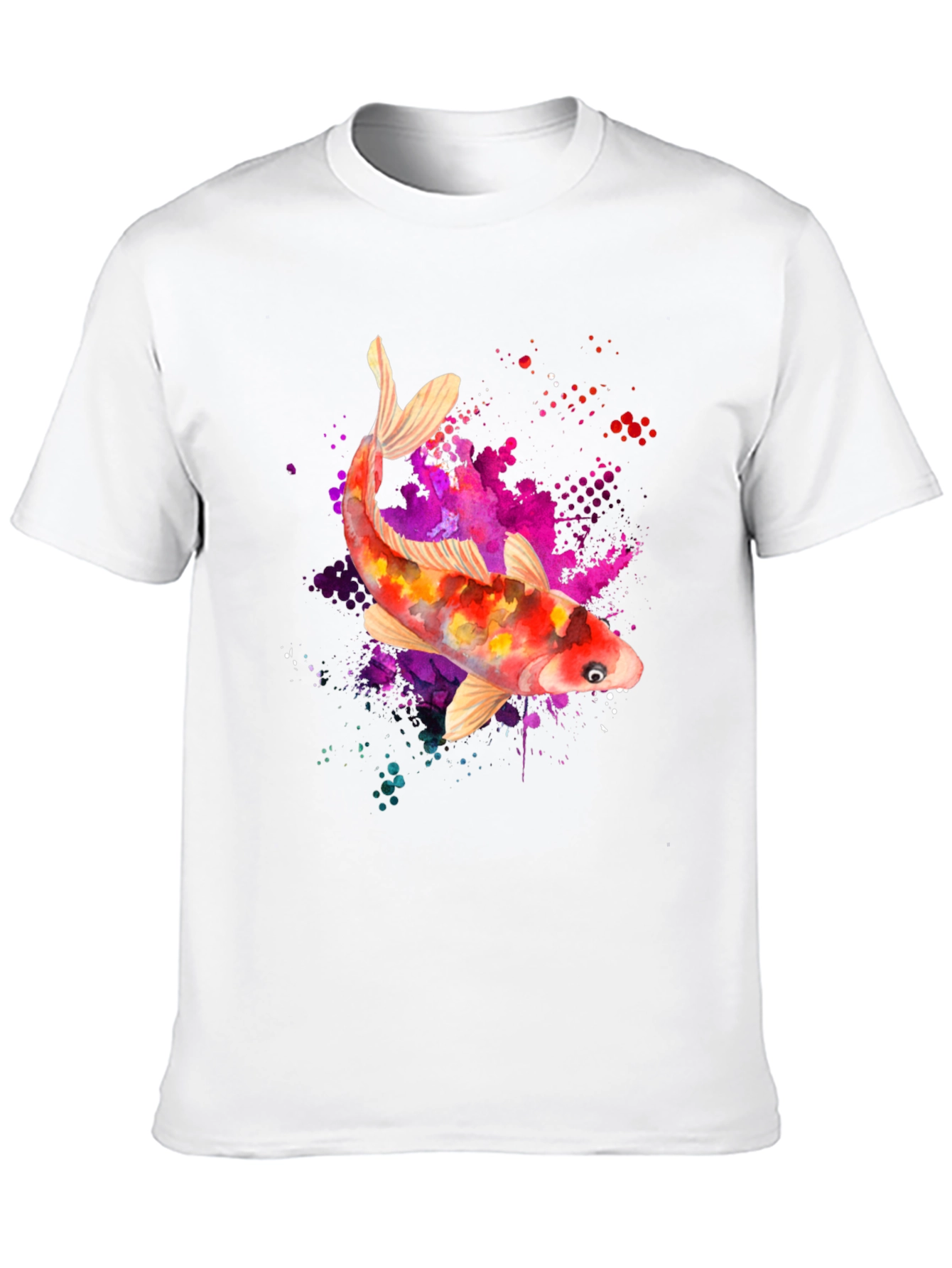 Koi Fish Graphic T-Shirt - Artistic Watercolor Design