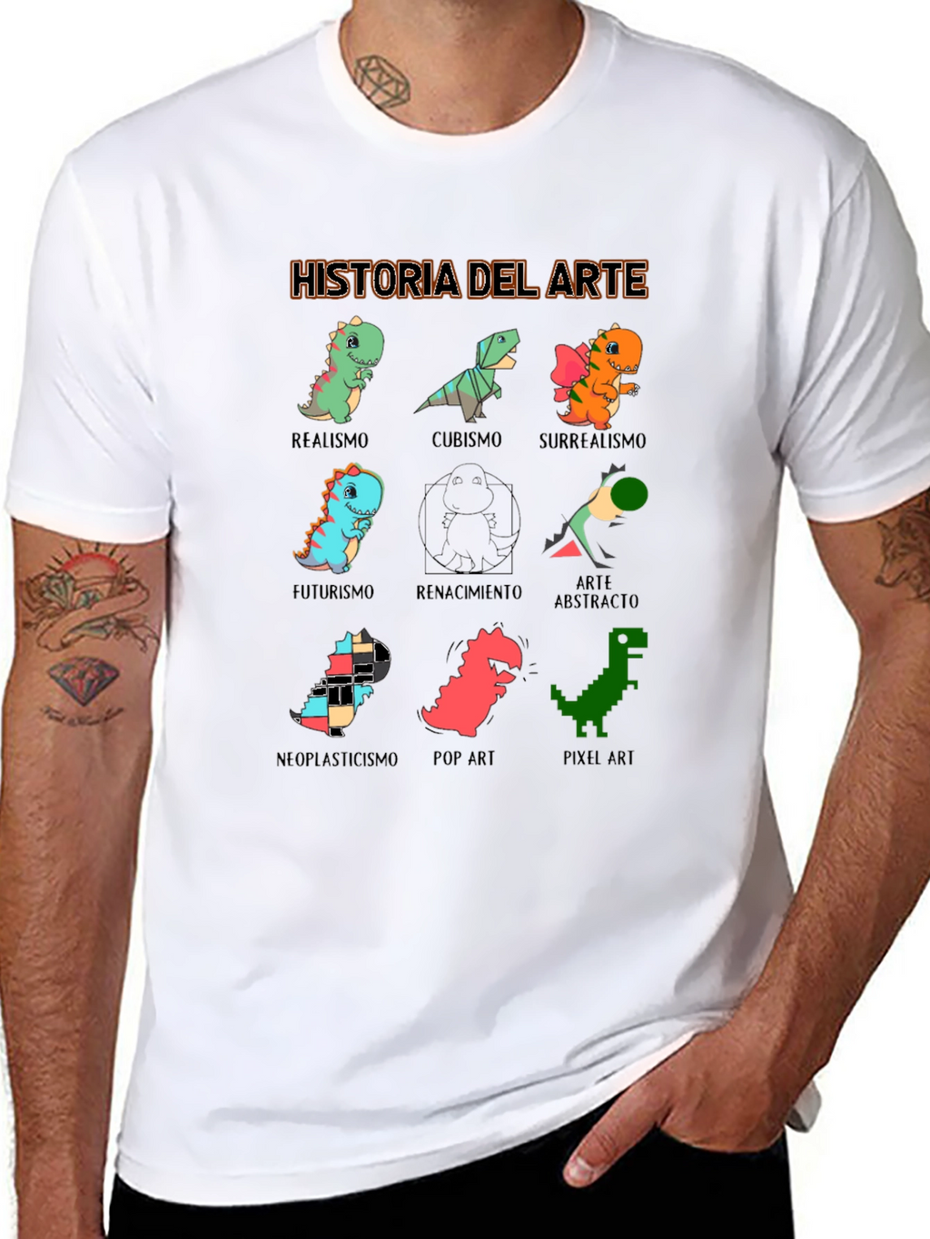 Historia Del Arte T-Shirt - Dinosaur Art Styles
