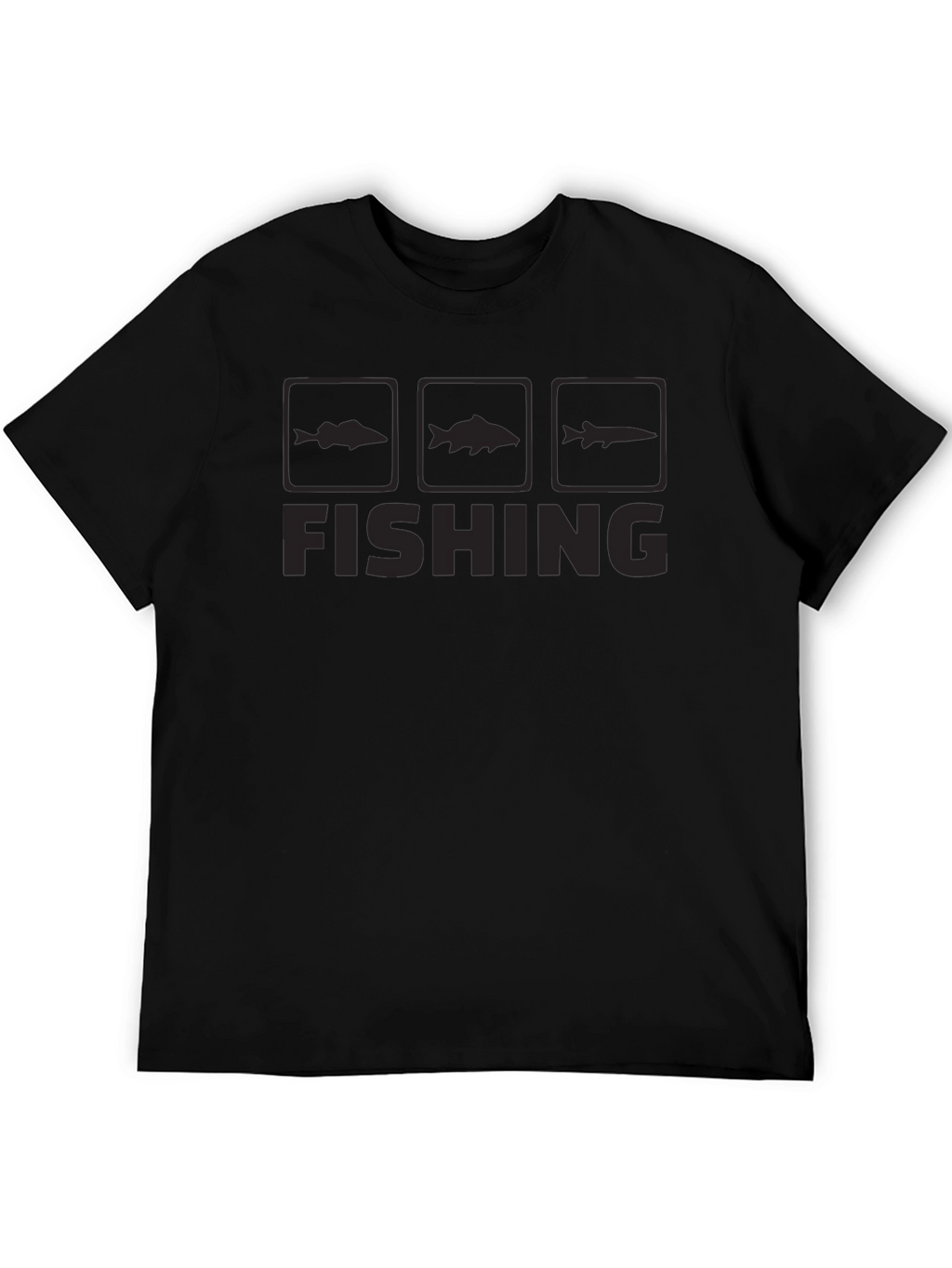 Fishing Graphic Tee | Black Cotton T-Shirt