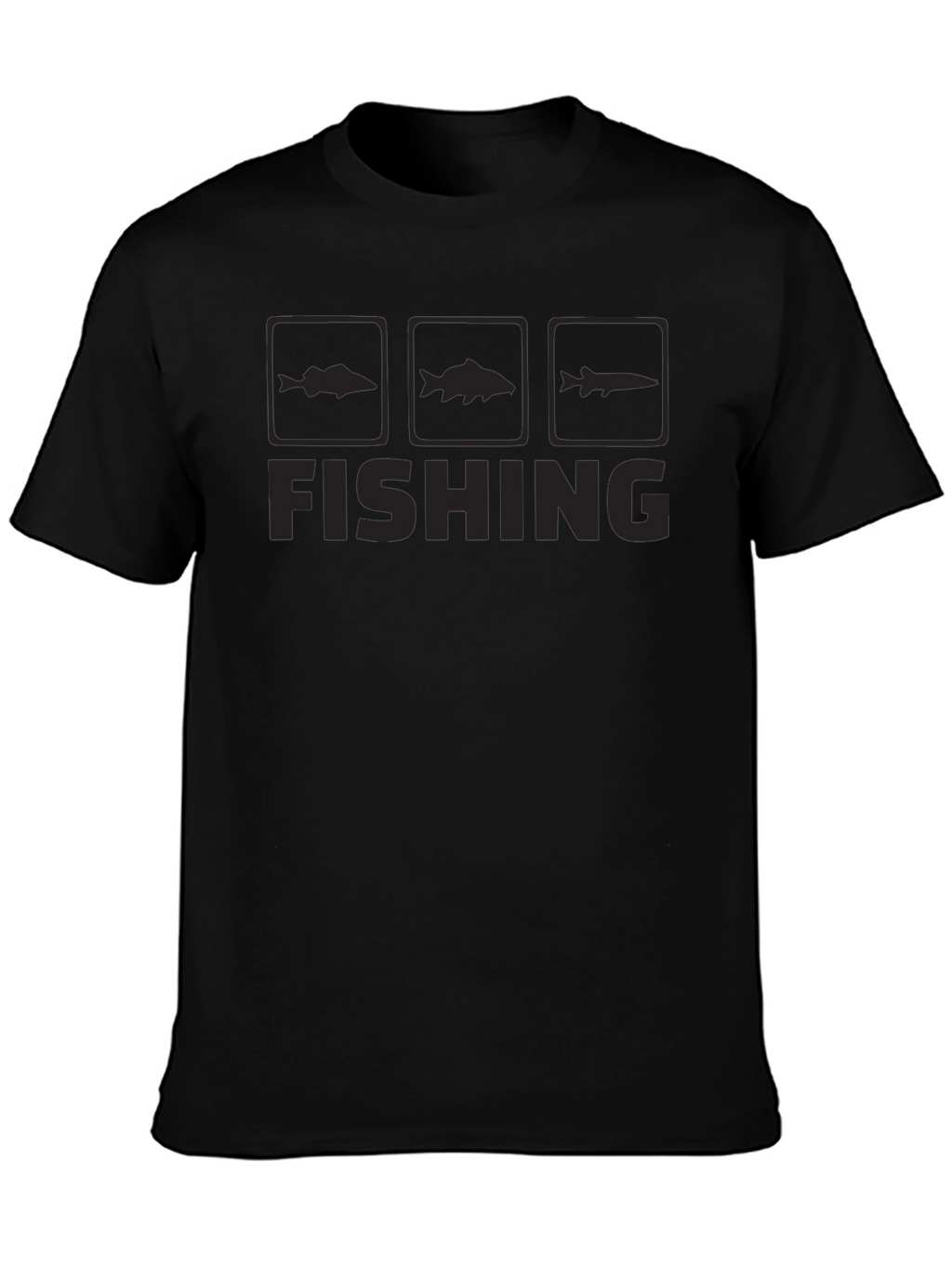 Fishing Graphic Tee | Black Cotton T-Shirt