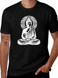 Buddha Graphic Black Tee - Meditate in Style