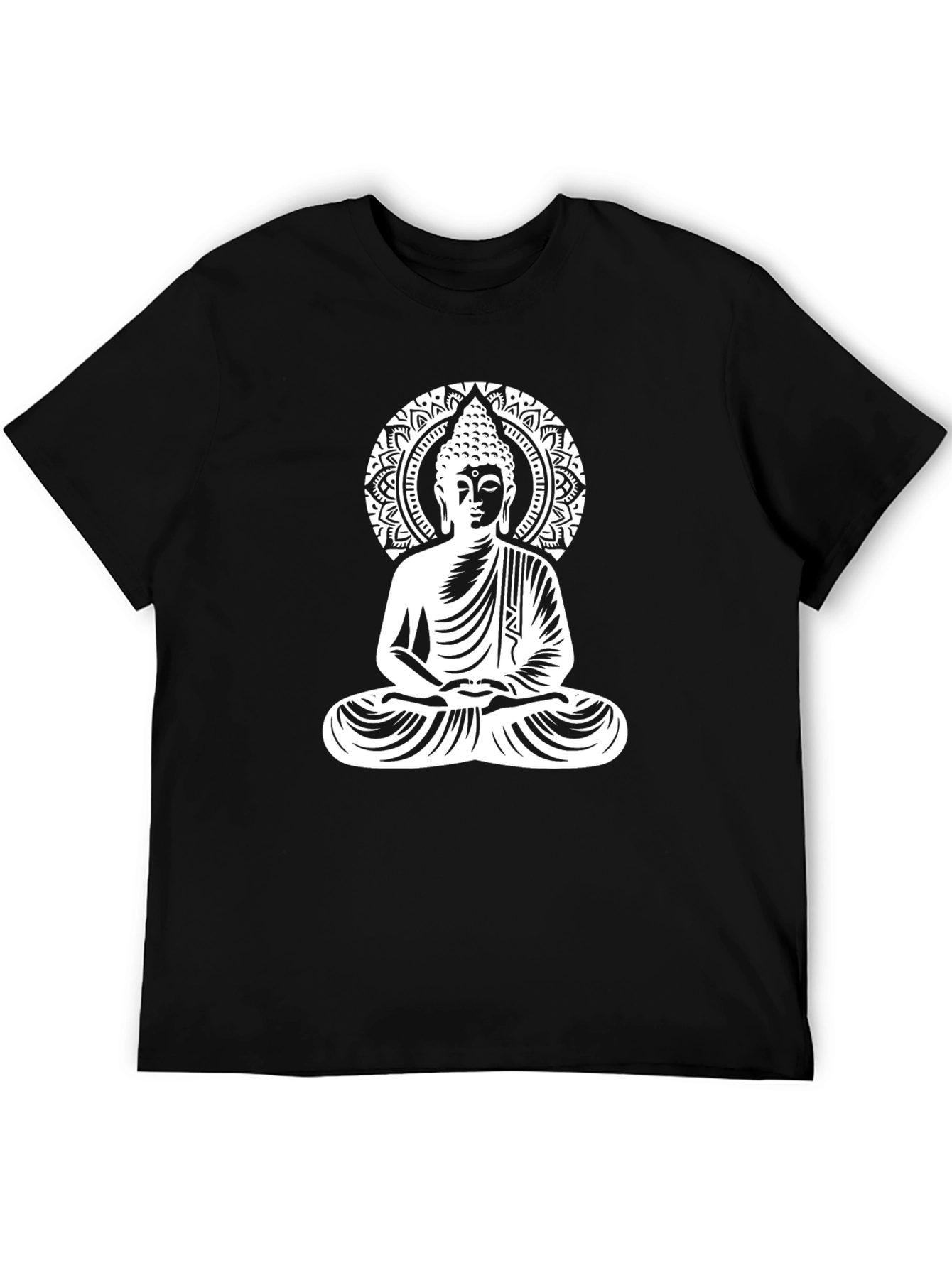 Buddha Graphic Black Tee - Meditate in Style