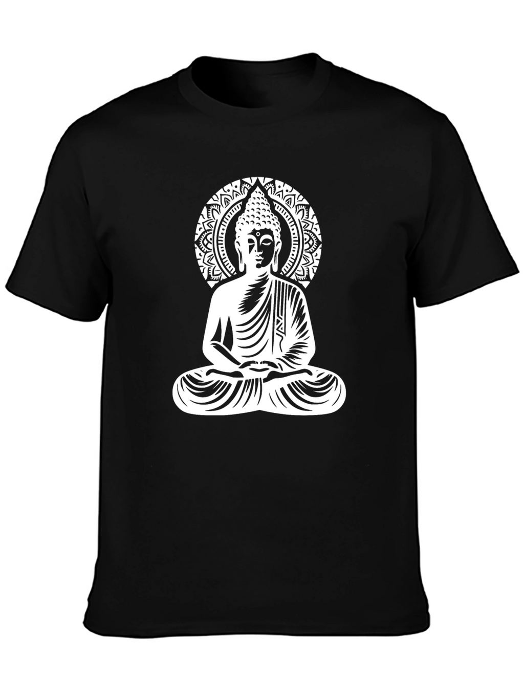 Buddha Graphic Black Tee - Meditate in Style