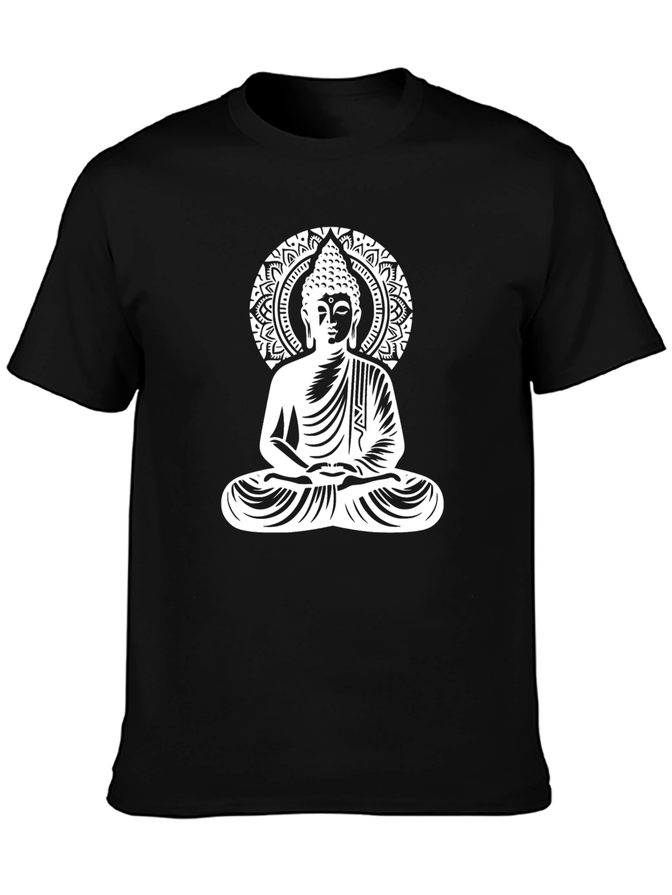 Buddha Graphic Black Tee - Meditate in Style