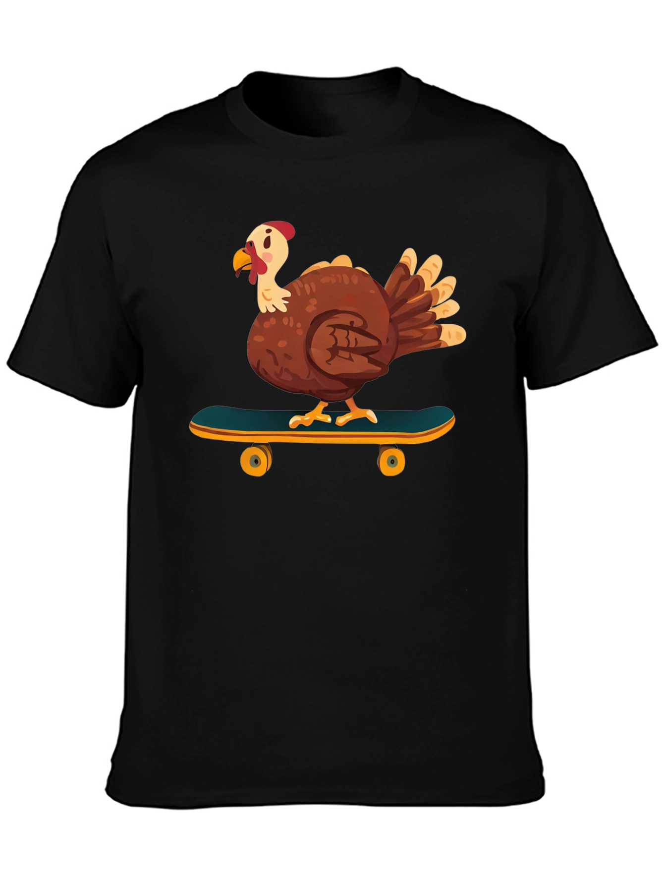 Skateboarding Turkey Graphic Tee - Cool Thanksgiving Shirt