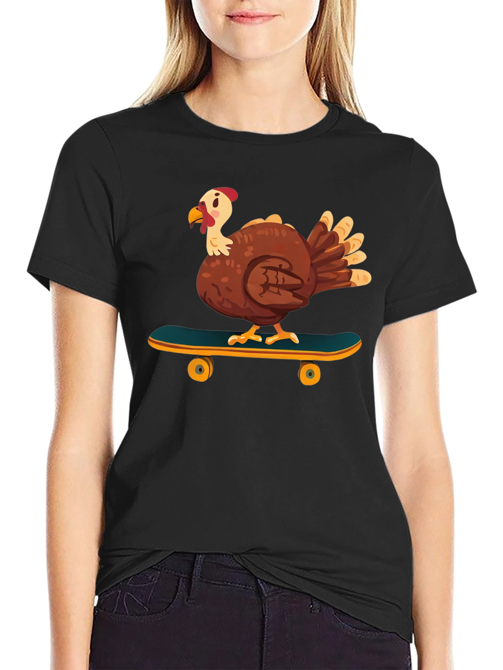 Skateboarding Turkey Graphic Tee - Cool Thanksgiving Shirt