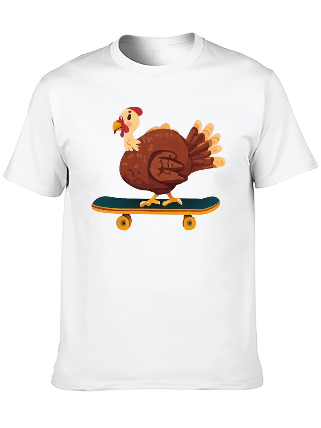 Skateboarding Turkey Graphic Tee - Cool Thanksgiving Shirt