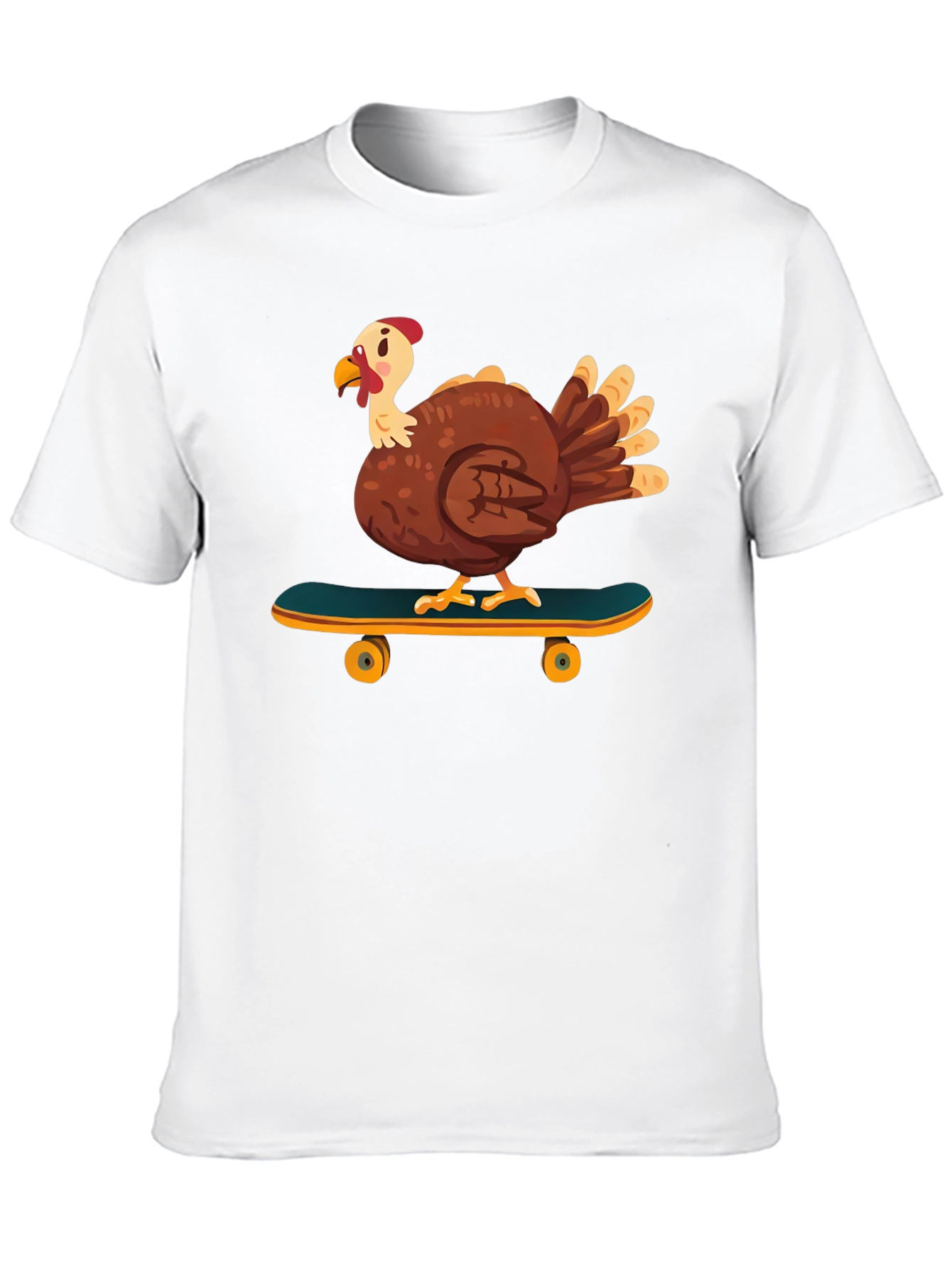 Skateboarding Turkey Graphic Tee - Cool Thanksgiving Shirt