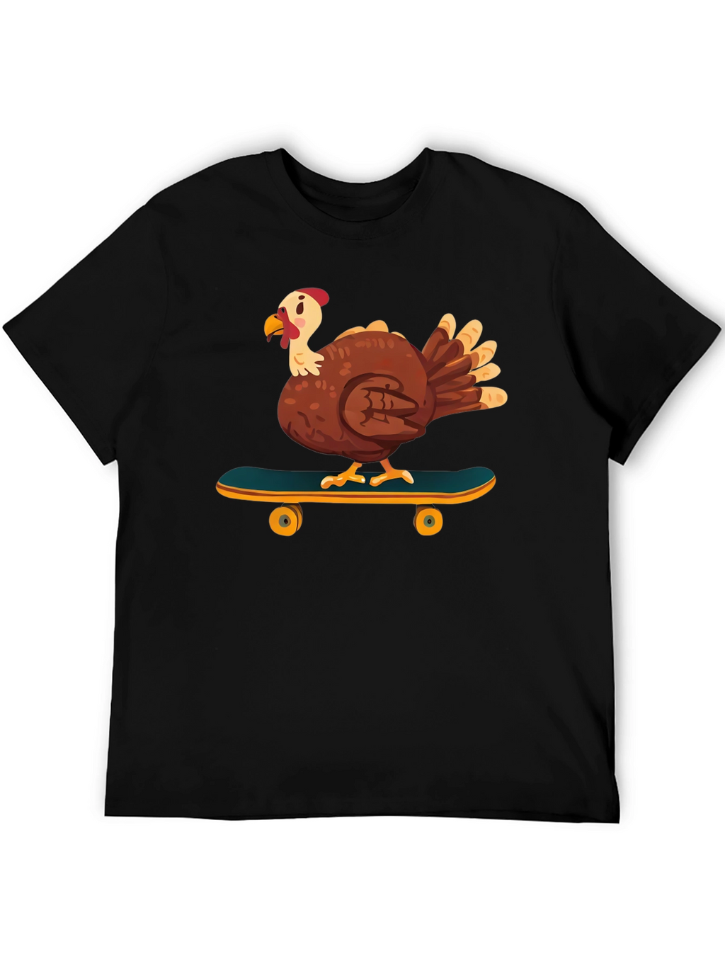 Skateboarding Turkey Graphic Tee - Cool Thanksgiving Shirt