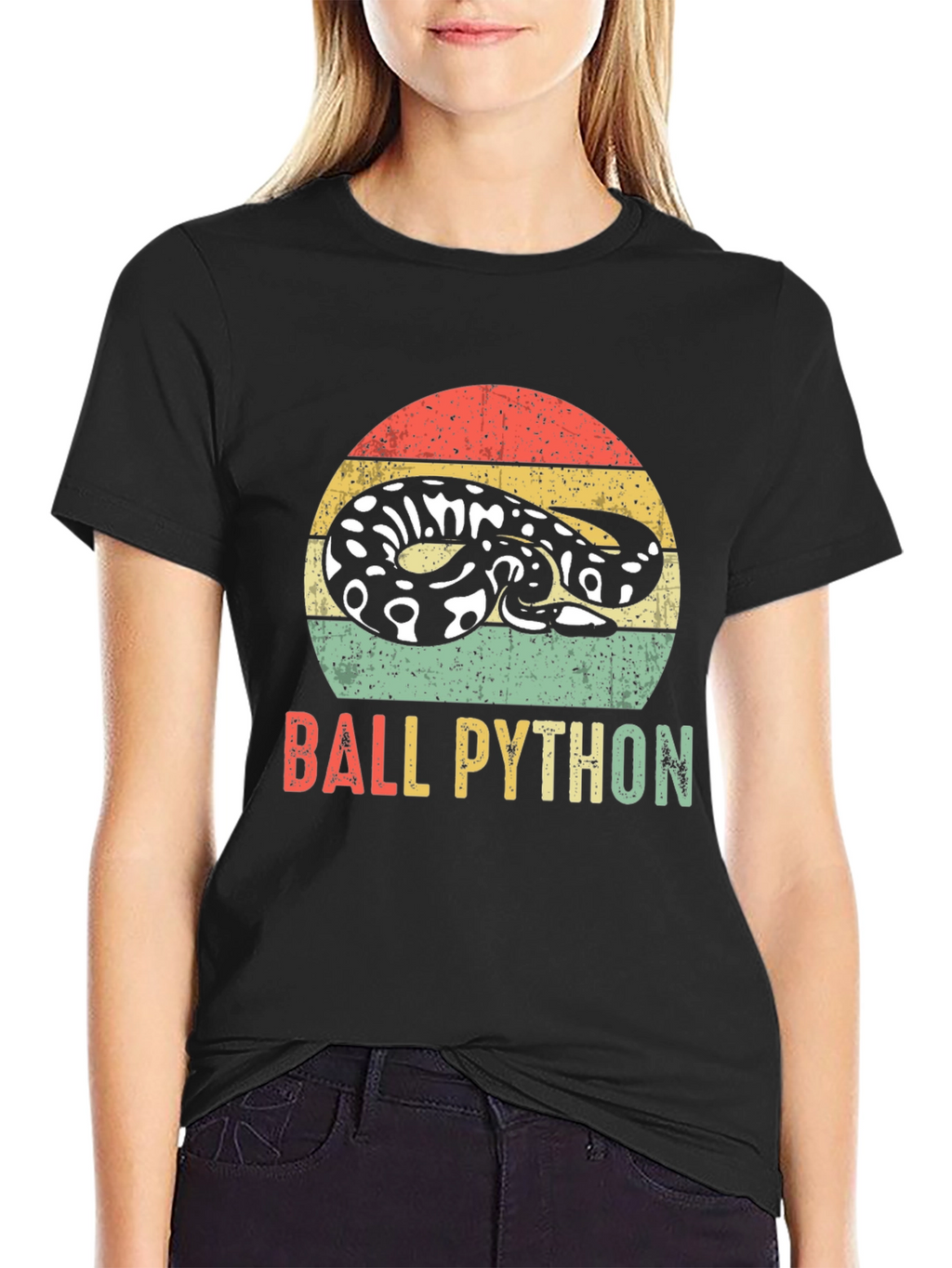 Retro Ball Python T-Shirt - Snake Lover Tee