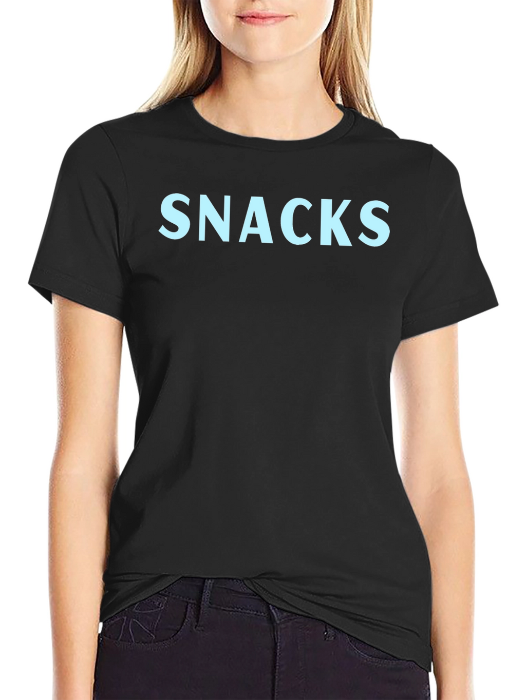 Snacks Graphic Print Black T-Shirt