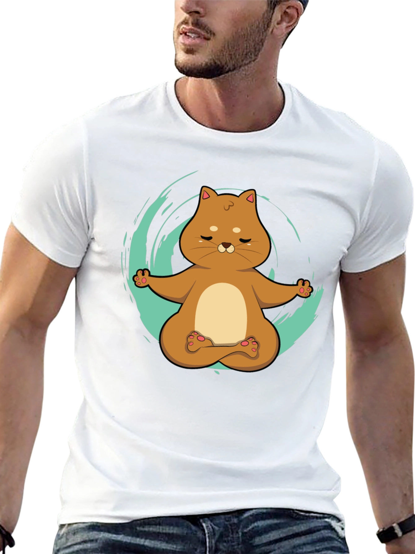 Yoga Cat T-Shirt - Meditating Kitten Design