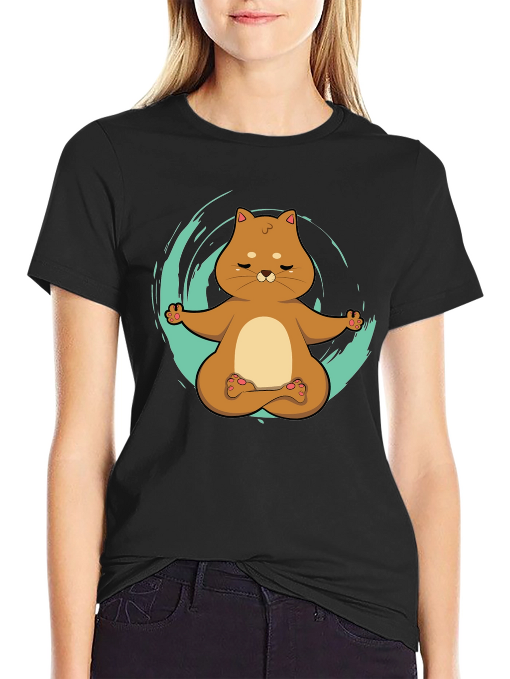 Yoga Cat T-Shirt - Meditating Kitten Design