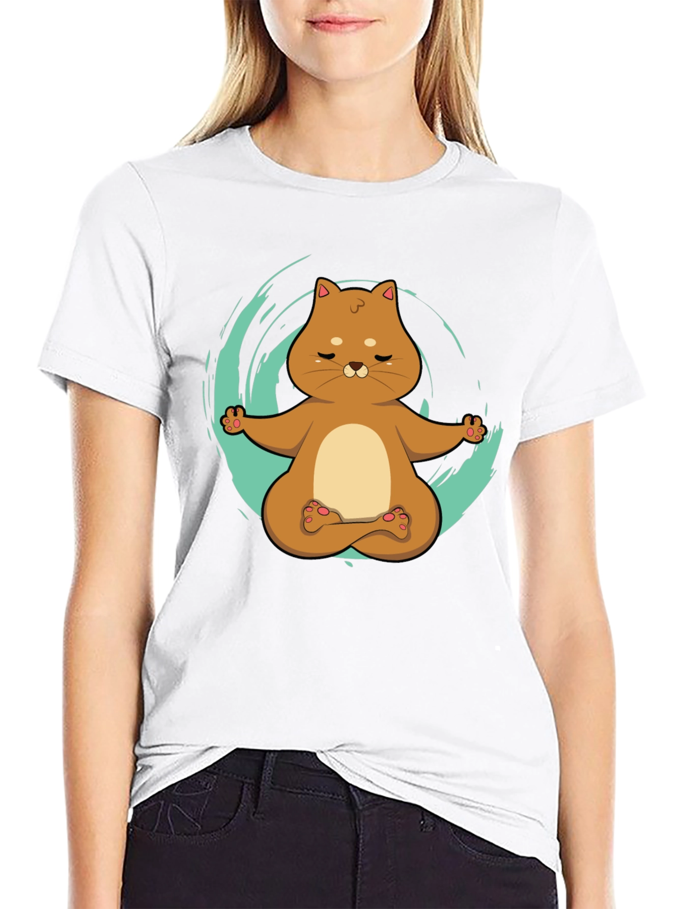Yoga Cat T-Shirt - Meditating Kitten Design