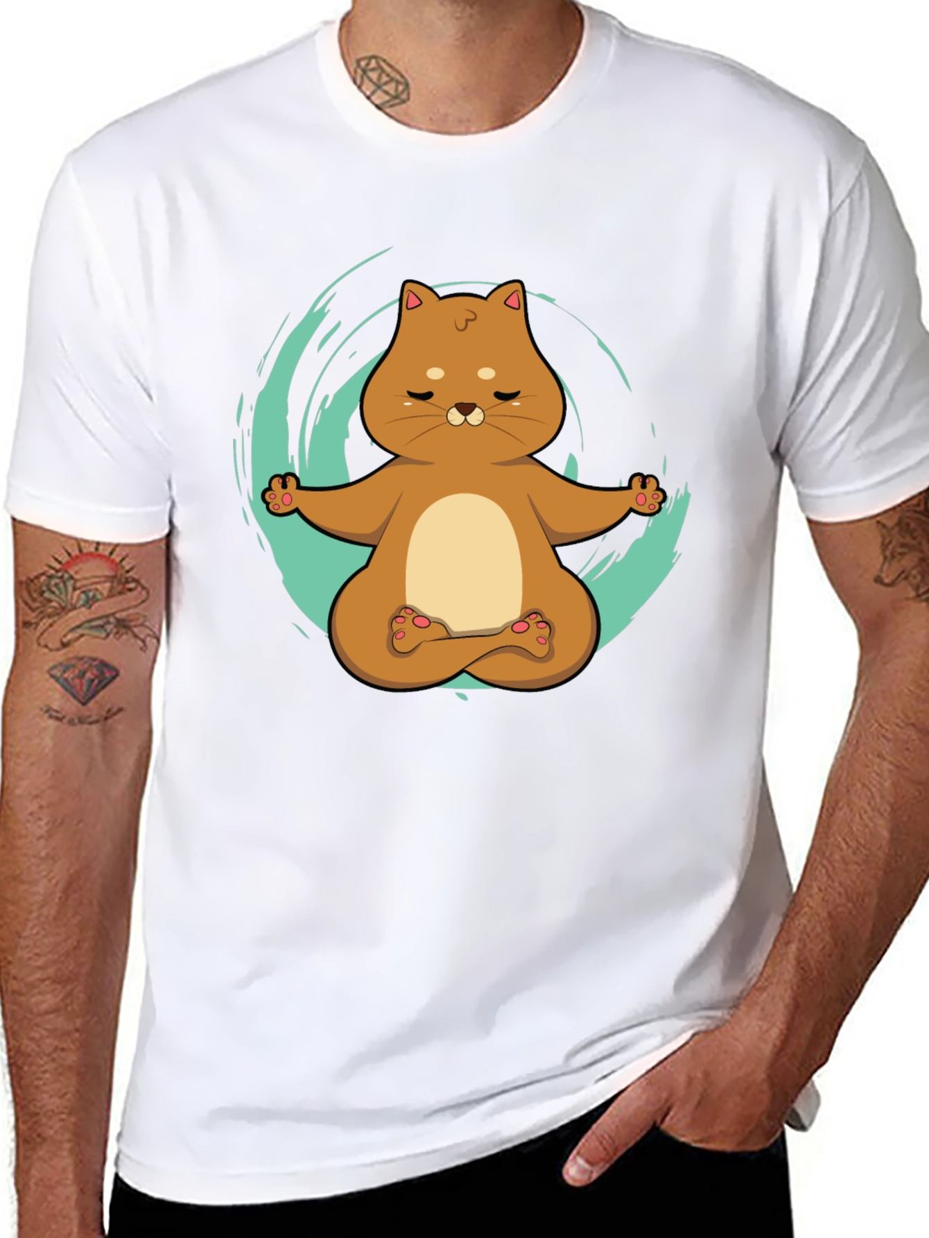 Yoga Cat T-Shirt - Meditating Kitten Design