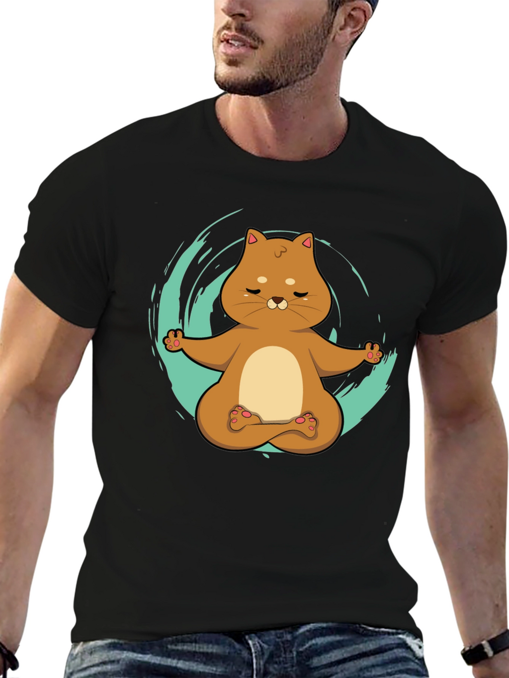 Yoga Cat T-Shirt - Meditating Kitten Design