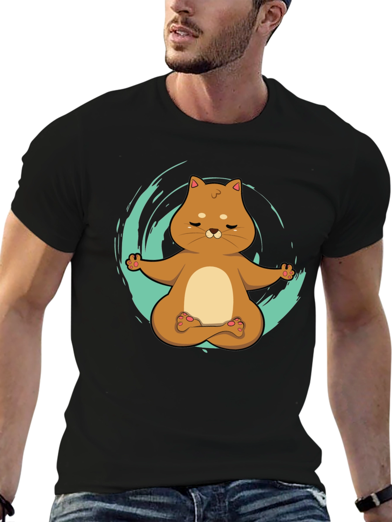Yoga Cat T-Shirt - Meditating Kitten Design