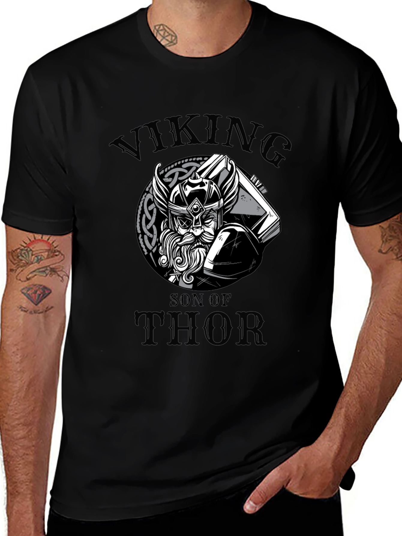 Viking Son of Thor Graphic Tee - Black