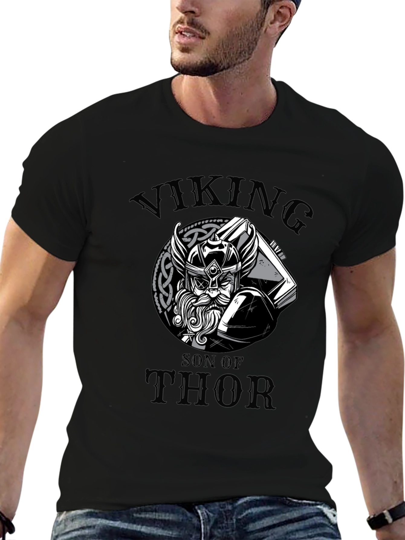 Viking Son of Thor Graphic Tee - Black