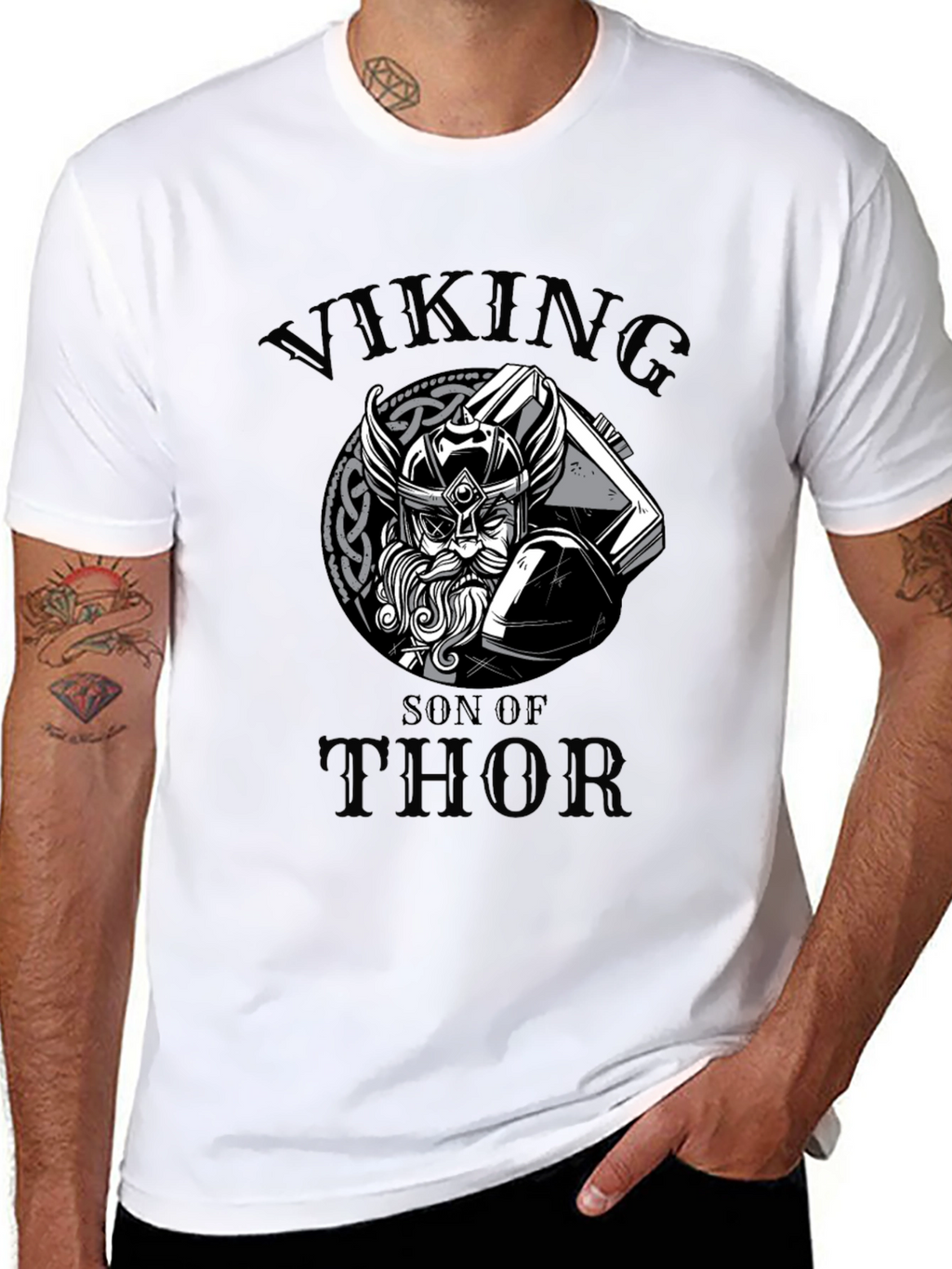 Viking Son of Thor Graphic Tee - Black