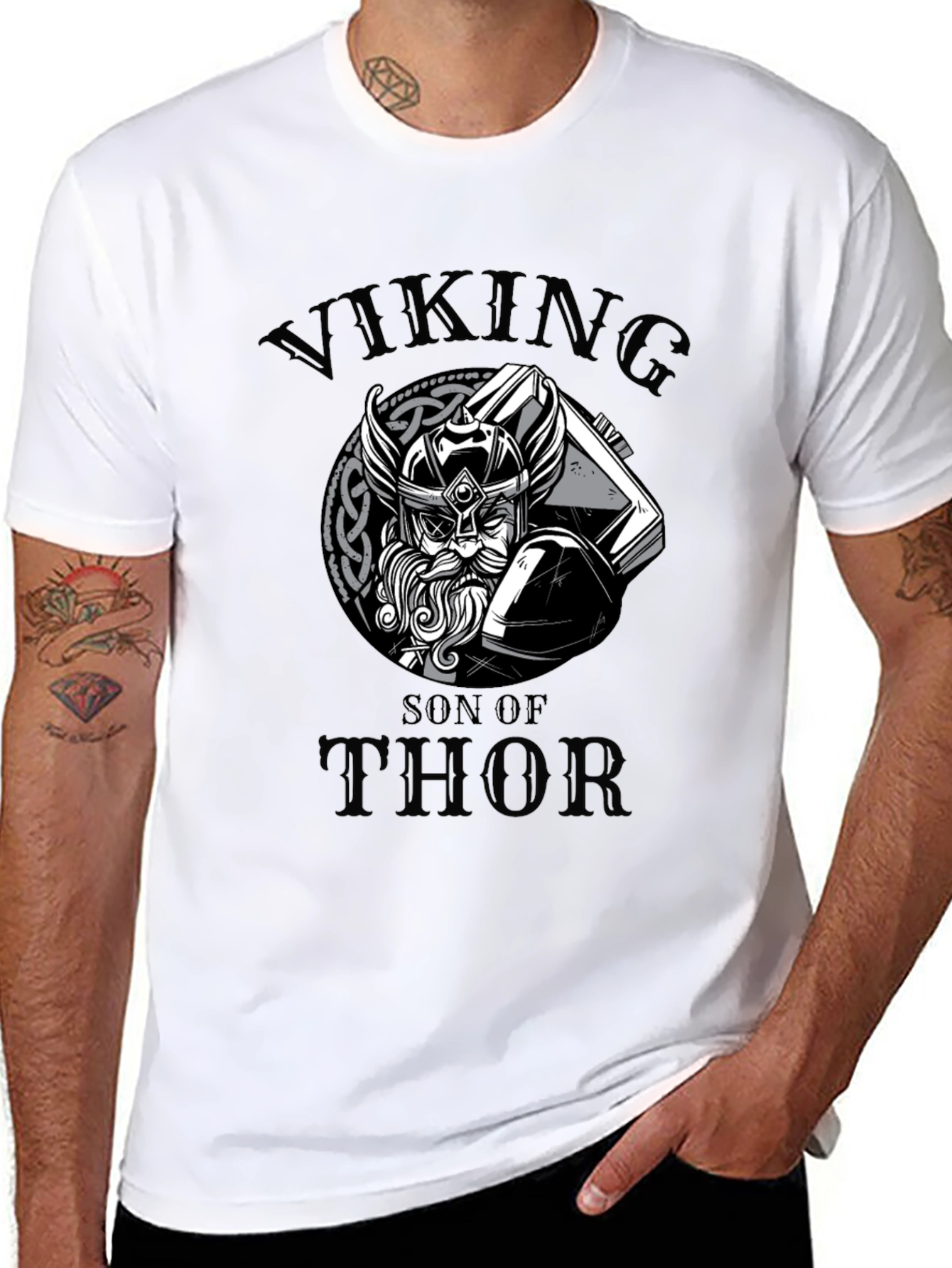 Viking Son of Thor Graphic Tee - Black