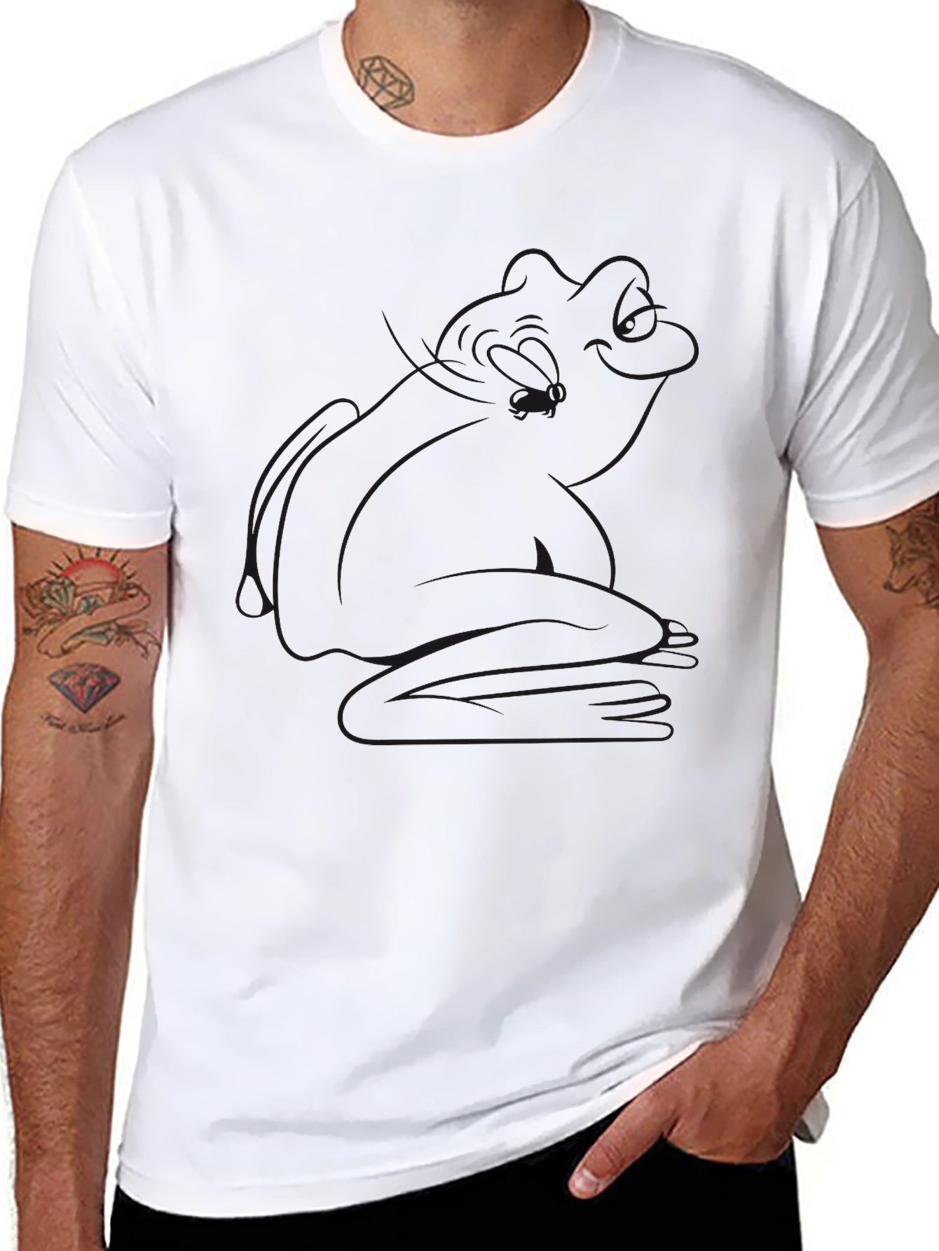 Mens Black Short Sleeve Crew Neck Tee