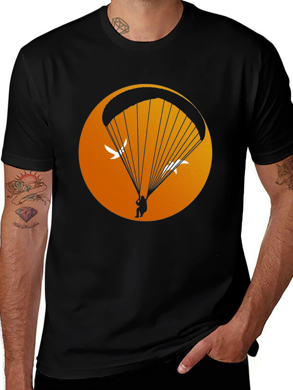 Paragliding Silhouette Graphic Tee