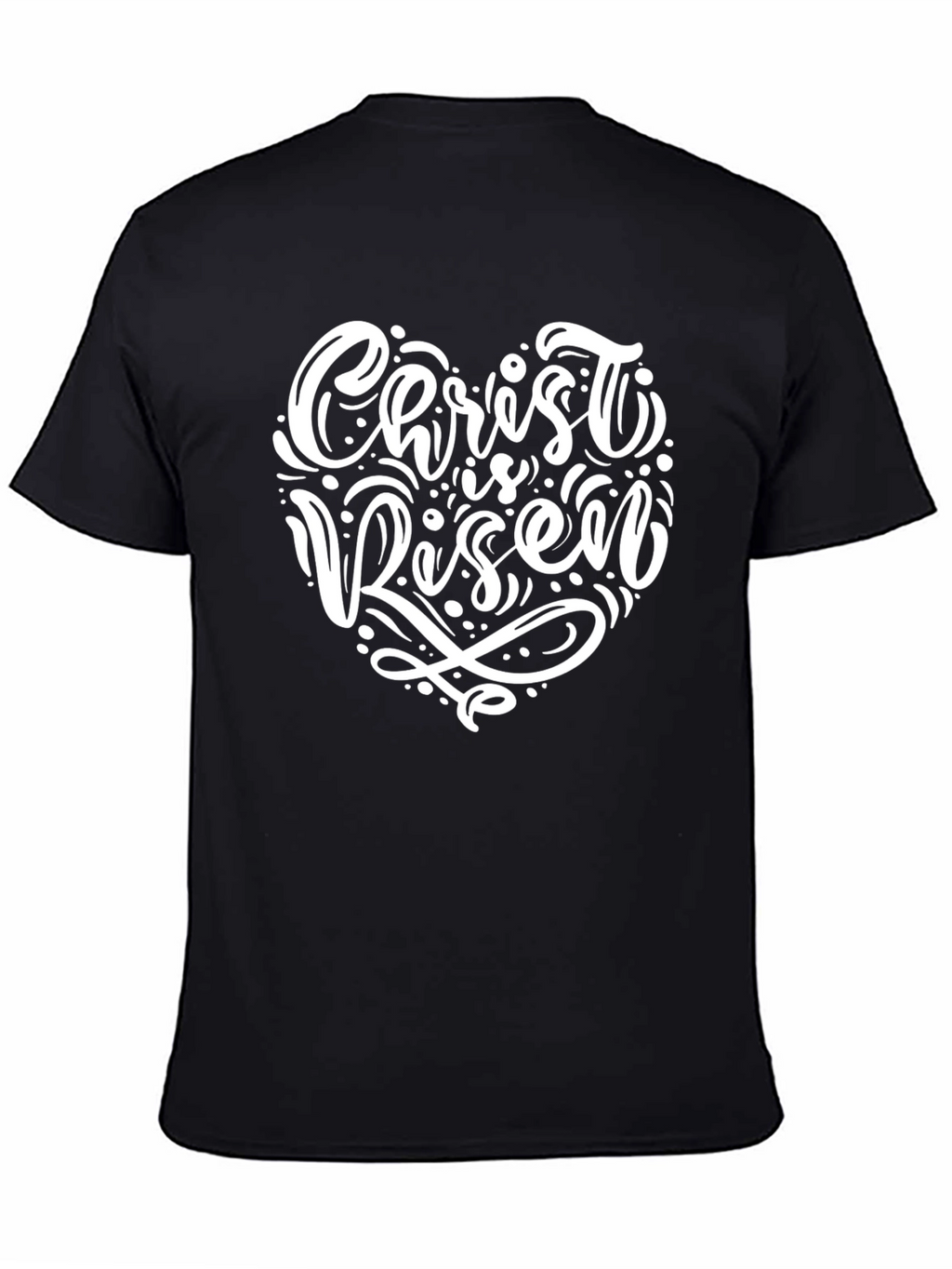 Christ is Risen Heart Graphic Black T-Shirt