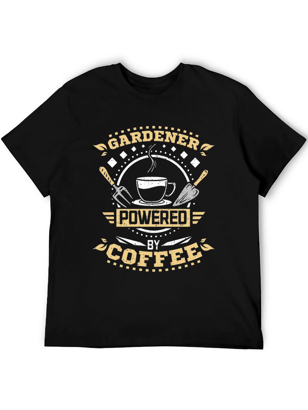 Gardener Powered by Coffee Black T-Shirt