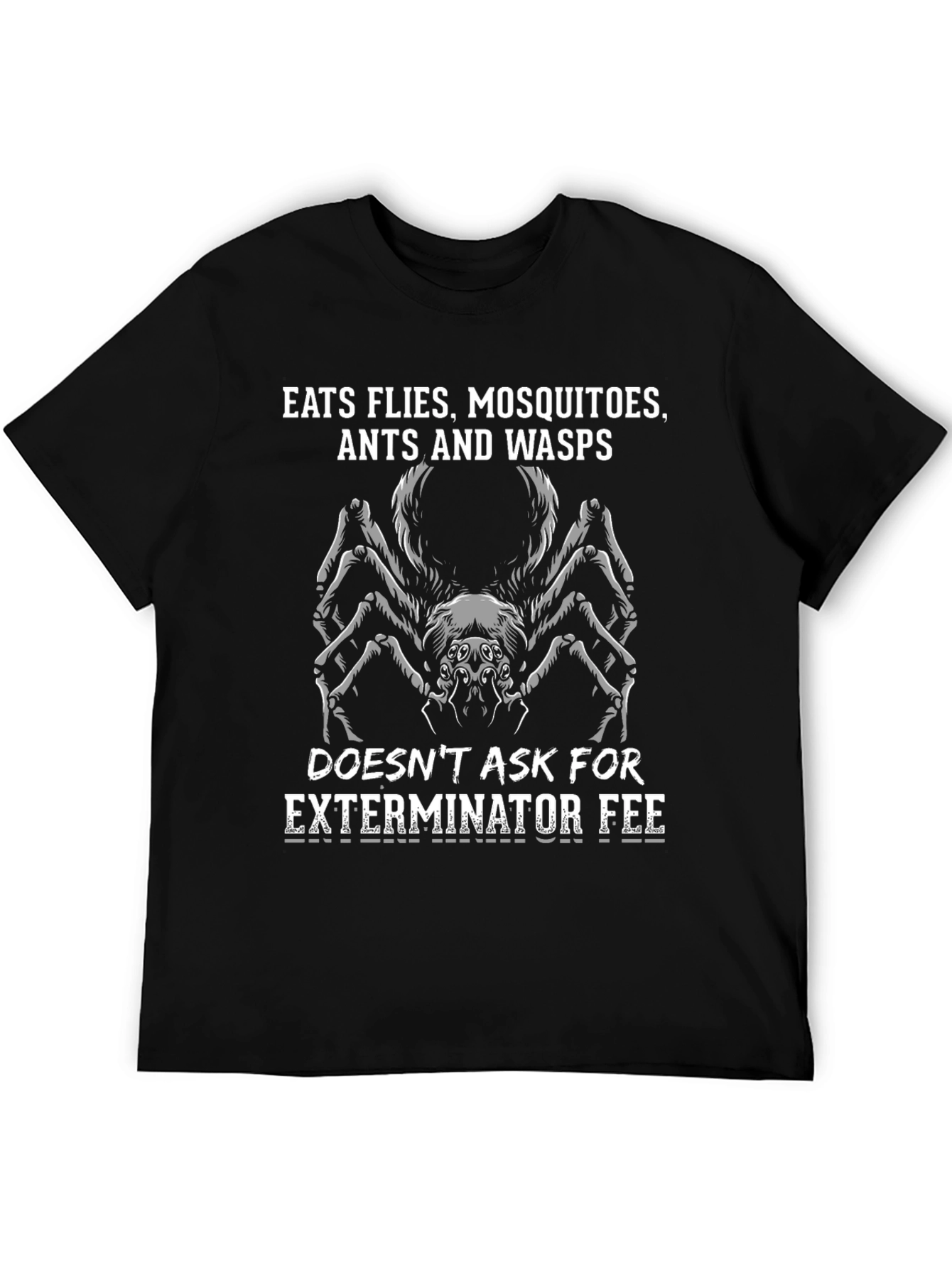 Eats Flies Spider Graphic Tee - Exterminator Humor