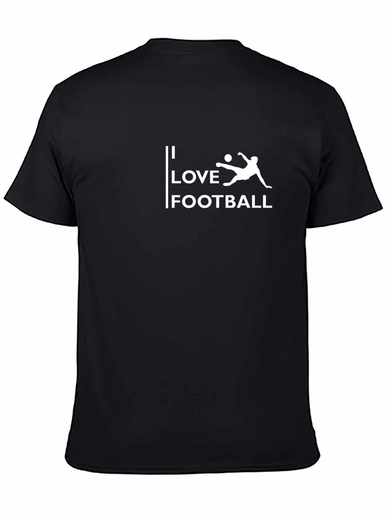 I Love Football Graphic Tee - Black Cotton Casual T-Shirt