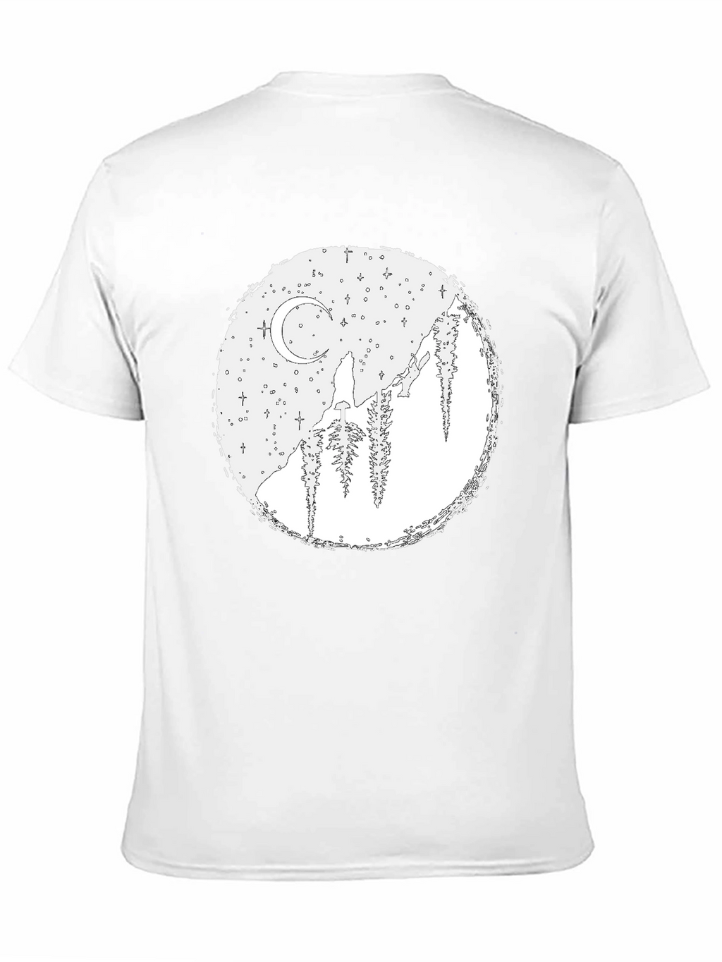 Wolf Moon Graphic Tee - Black Cotton Blend