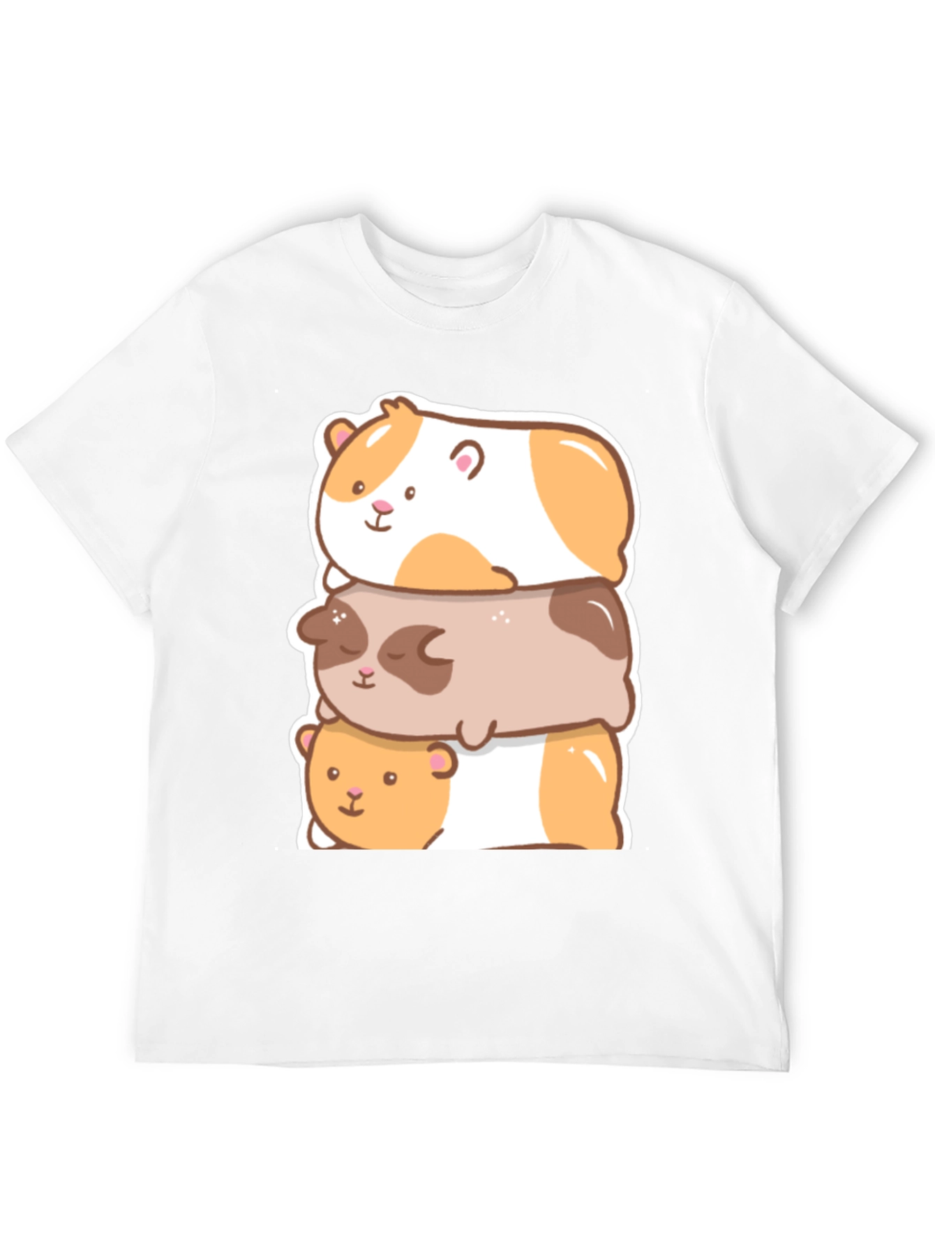 Cute Guinea Pig Stack Graphic T-Shirt
