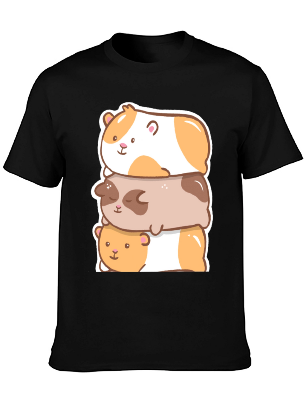 Cute Guinea Pig Stack Graphic T-Shirt