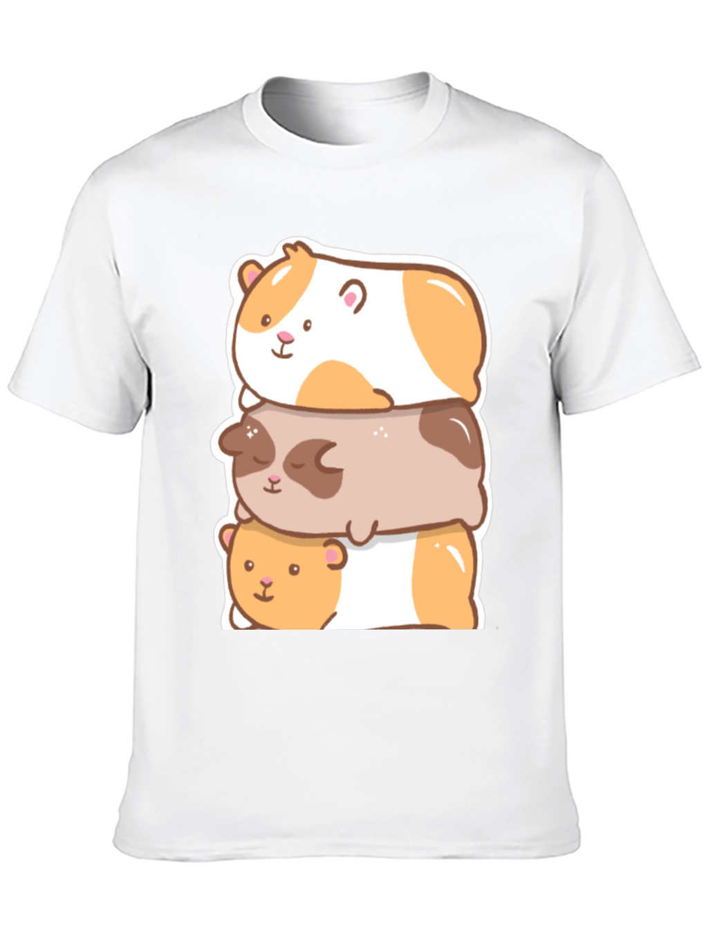 Cute Guinea Pig Stack Graphic T-Shirt