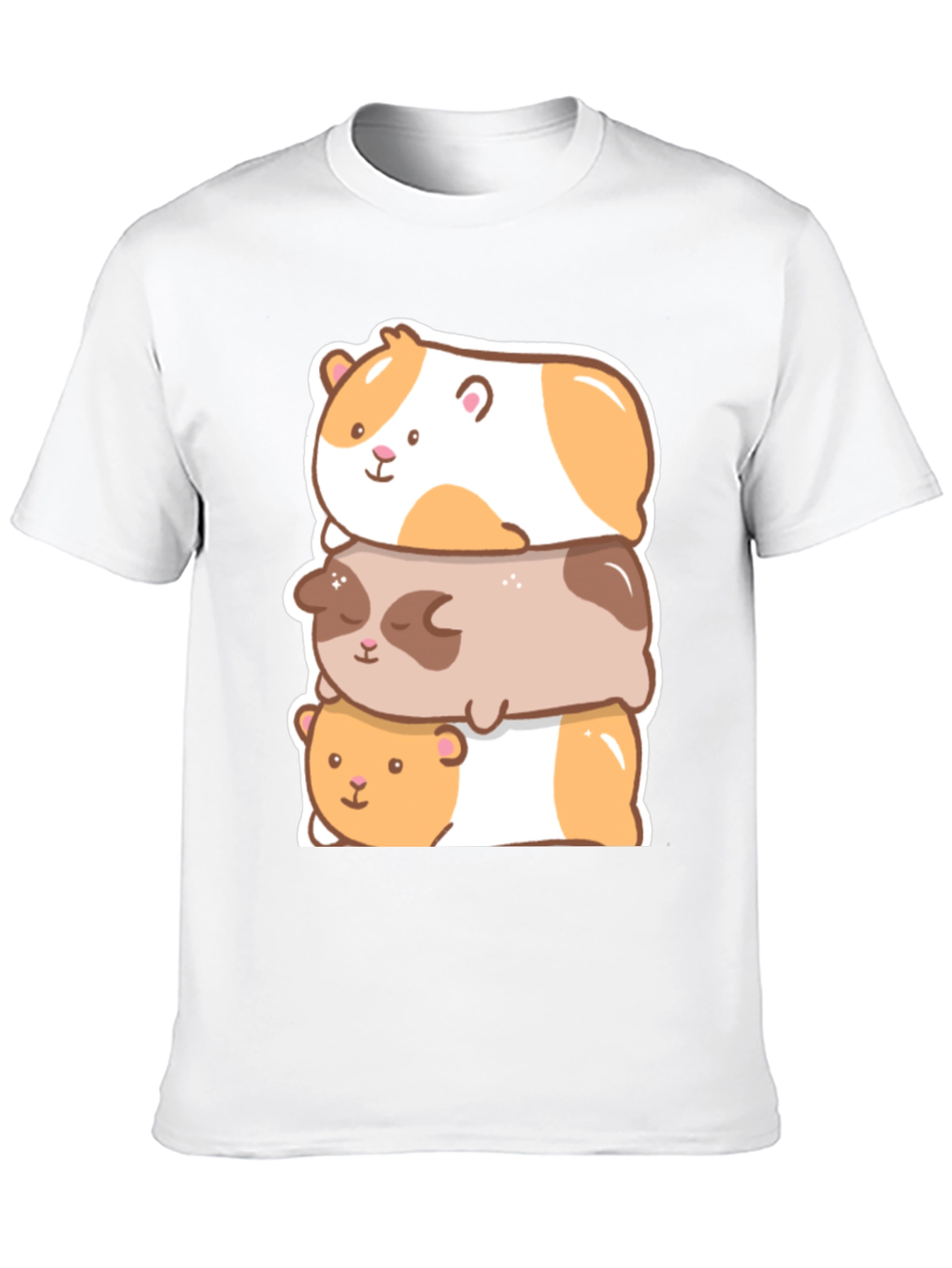 Cute Guinea Pig Stack Graphic T-Shirt