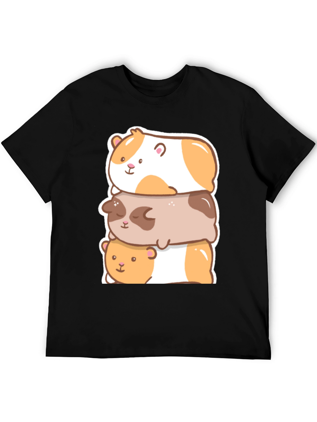 Cute Guinea Pig Stack Graphic T-Shirt