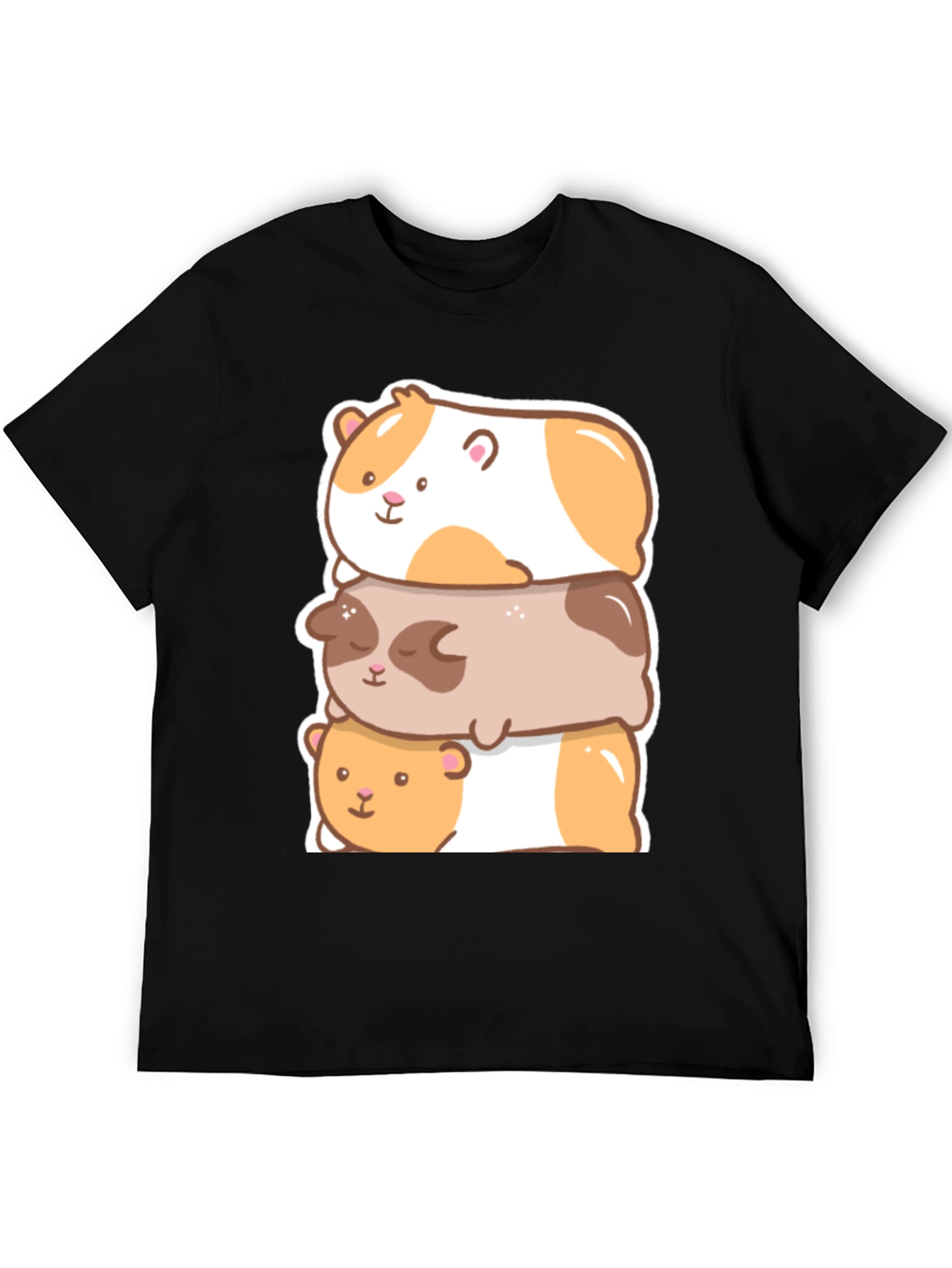 Cute Guinea Pig Stack Graphic T-Shirt