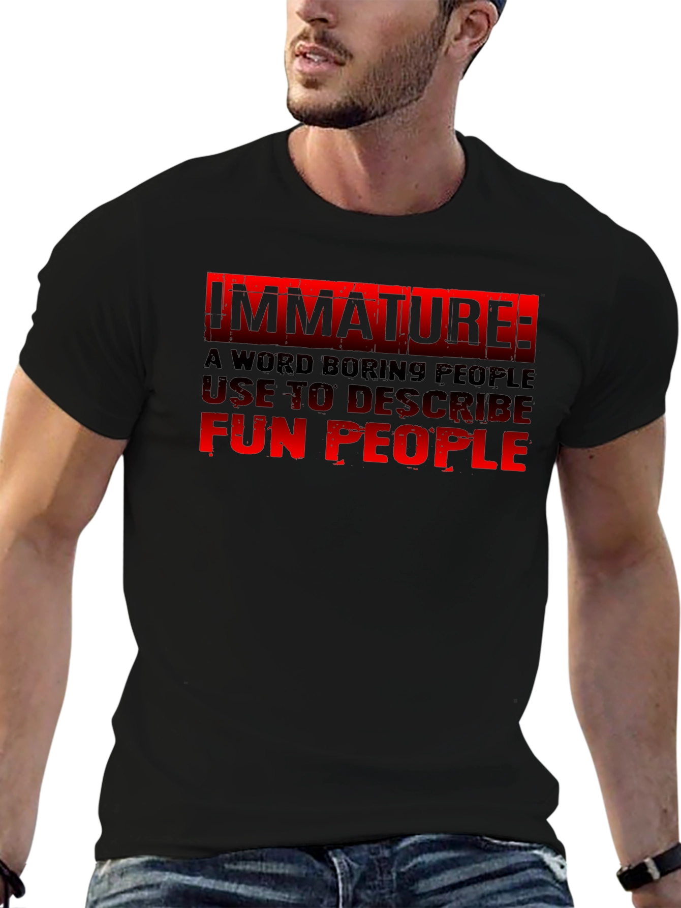 Immature: Fun People Graphic Tee - Black Cotton