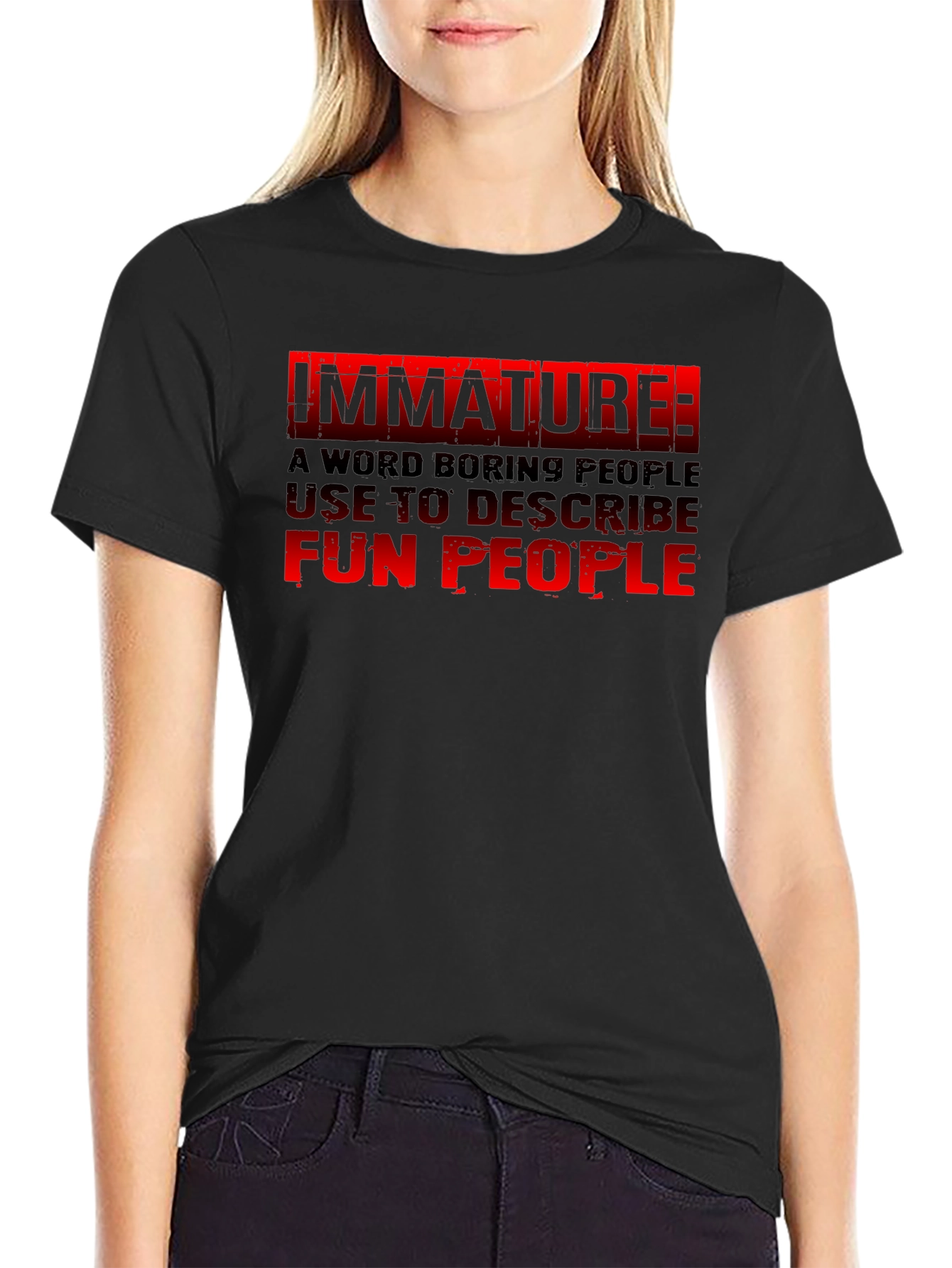 Immature: Fun People Graphic Tee - Black Cotton