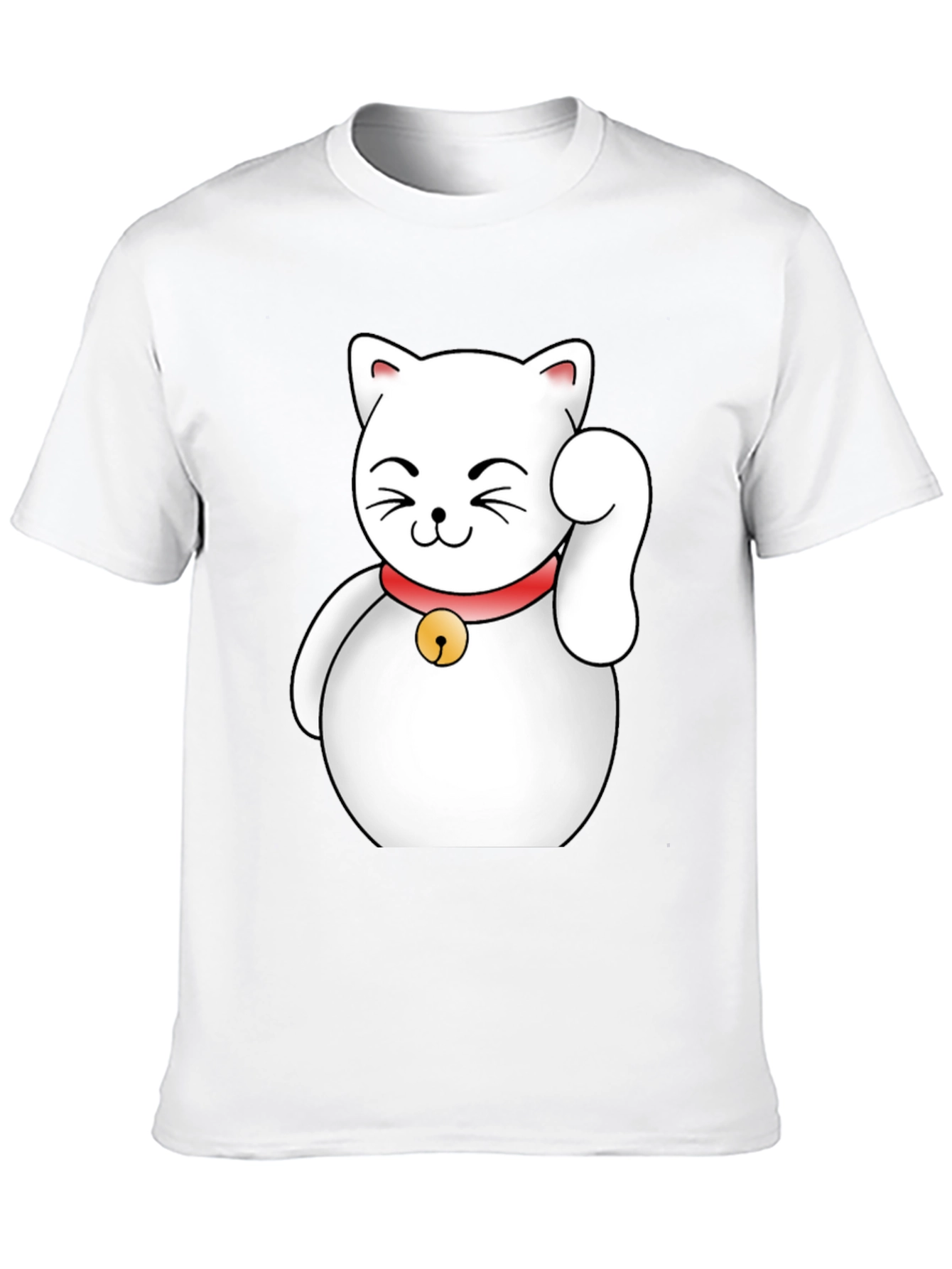Lucky Cat Graphic T-Shirt - Black Cotton Tee