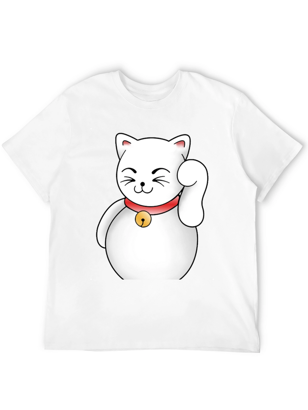 Lucky Cat Graphic T-Shirt - Black Cotton Tee